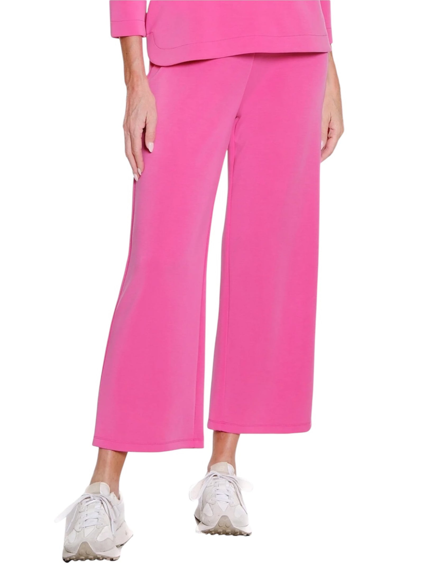 Slimsation Wide Leg Knit Crop Pant - Candy Pink