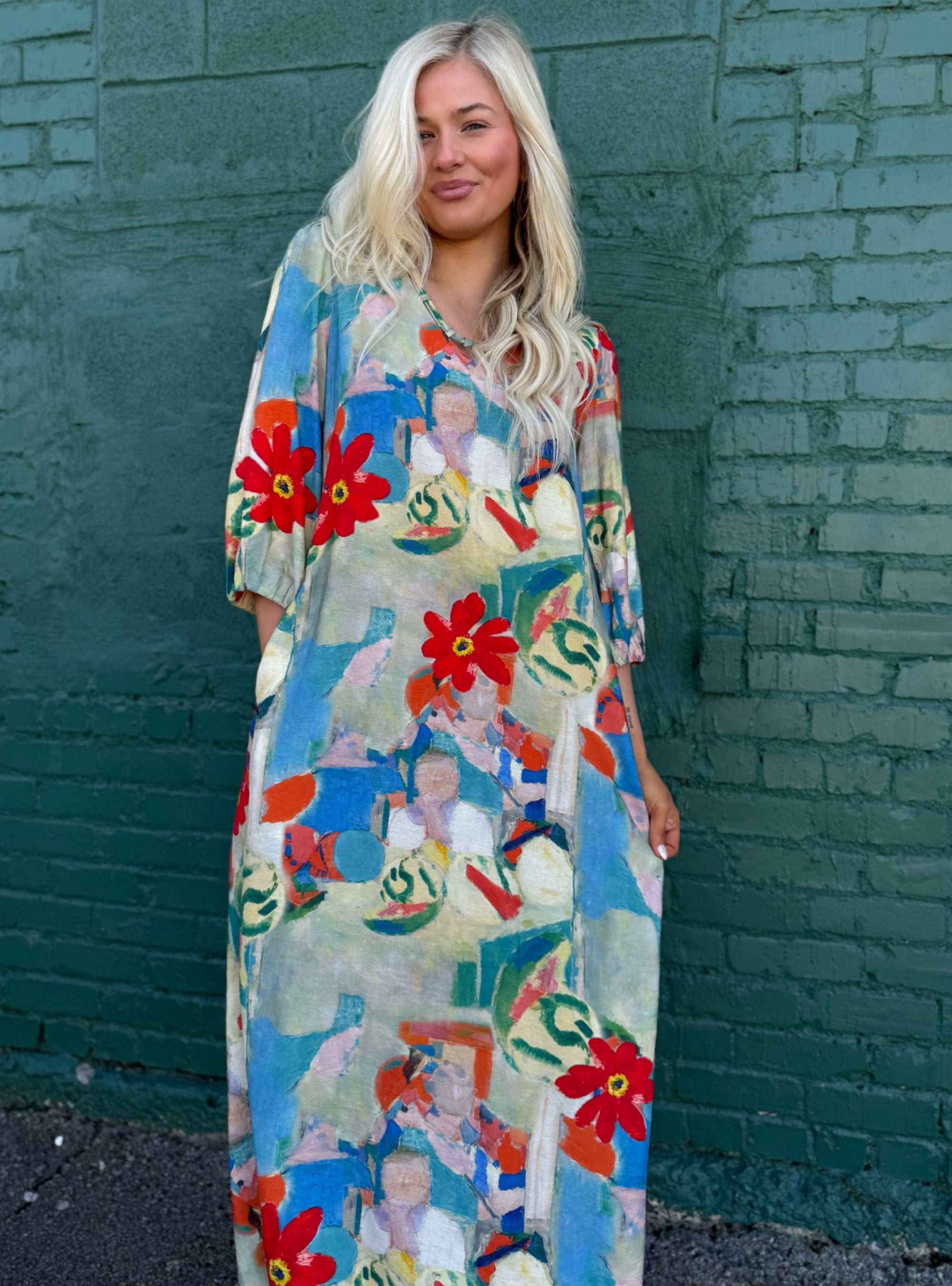 Lior Cairo Vibrant Blooms Midi Dress