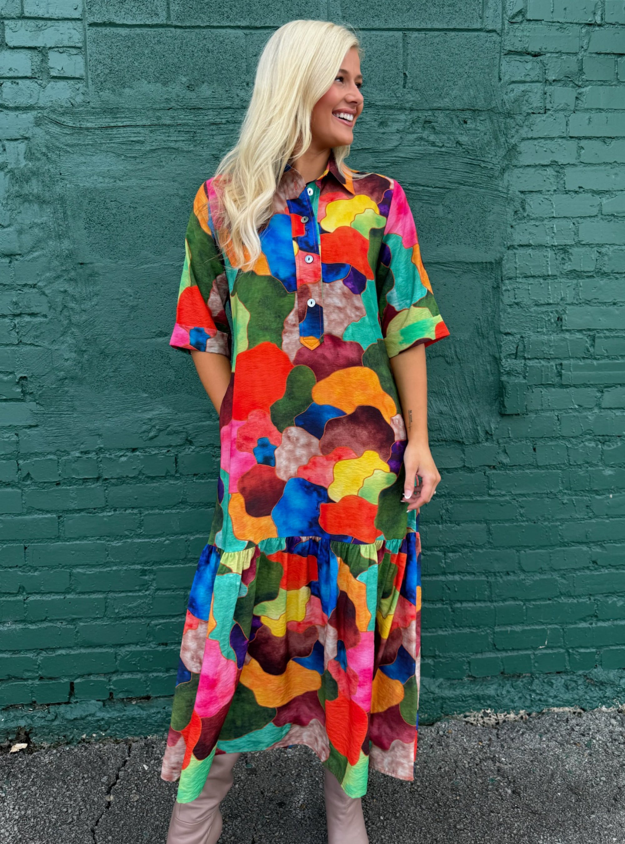 Lior Vega Multi Mosaic Dress