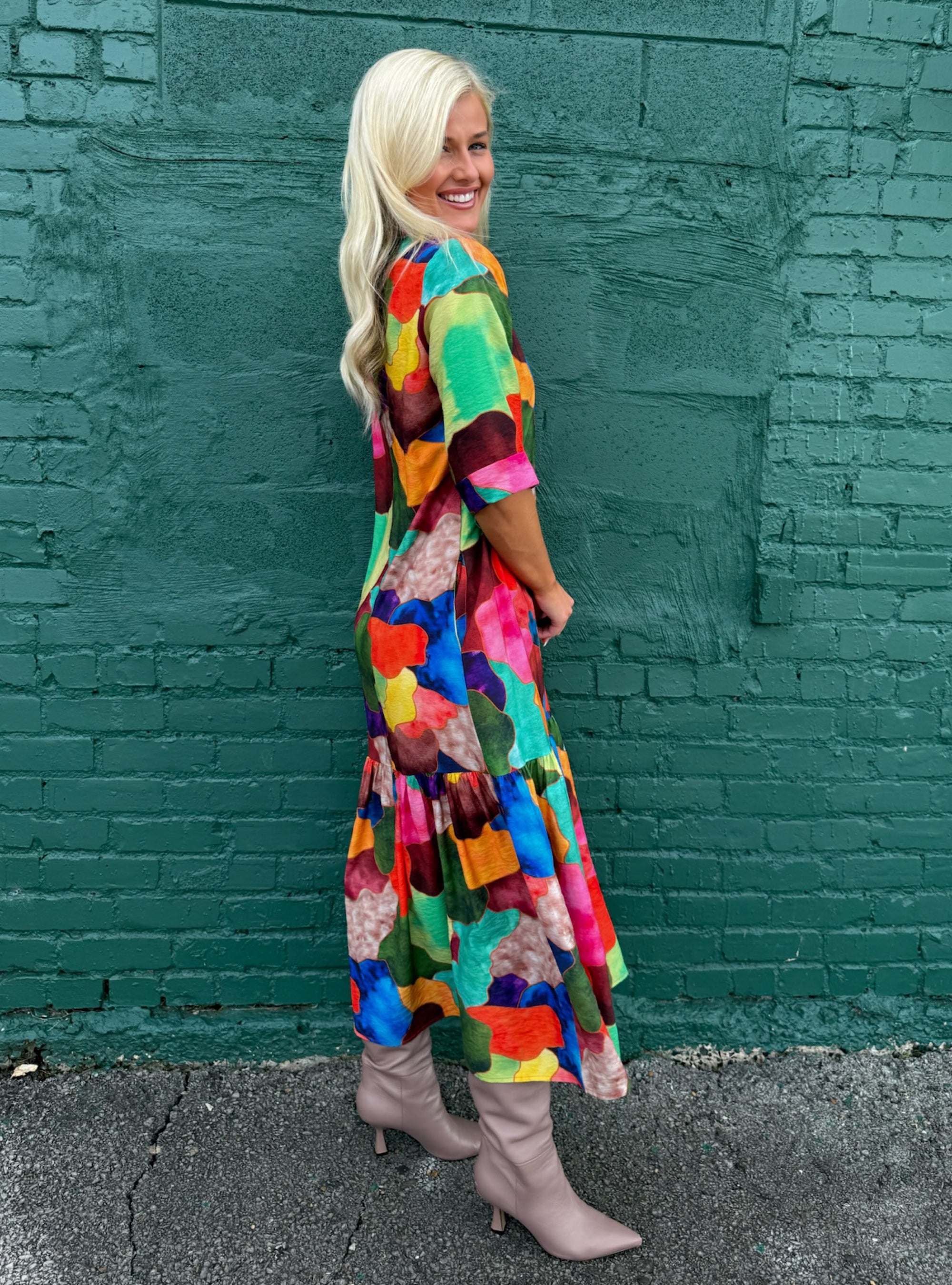 Lior Vega Multi Mosaic Dress