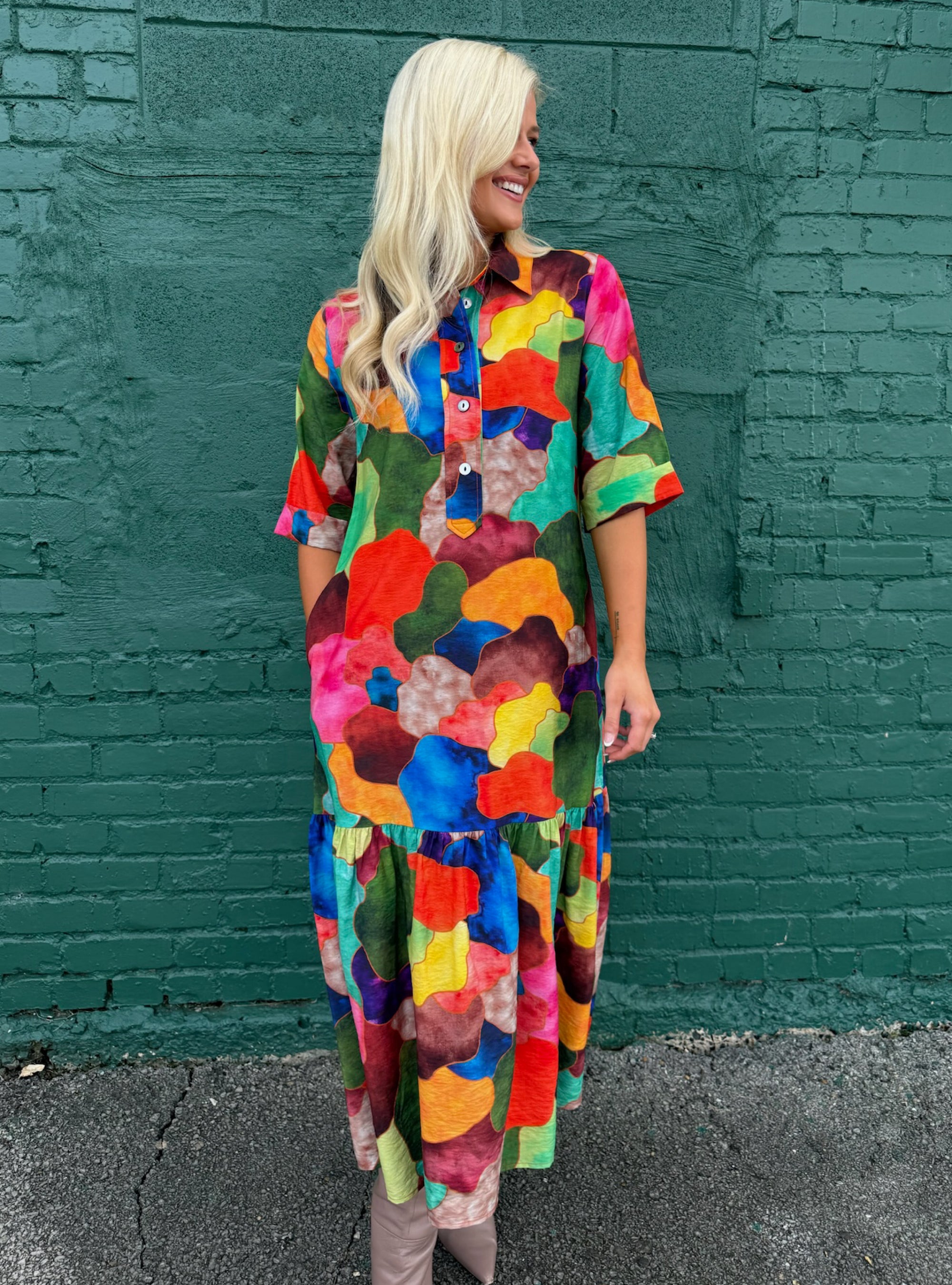 Lior Vega Multi Mosaic Dress