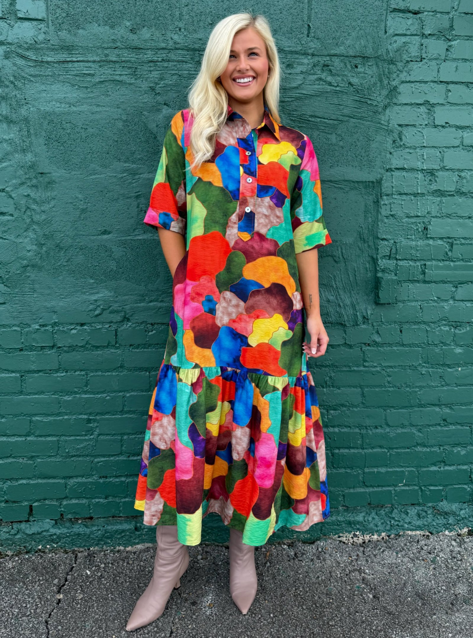 Lior Vega Multi Mosaic Dress