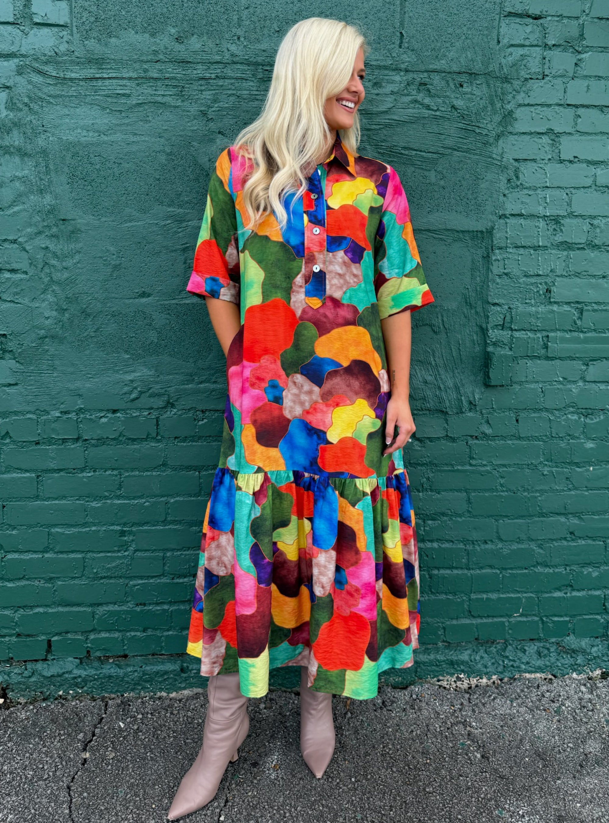 Lior Vega Multi Mosaic Dress