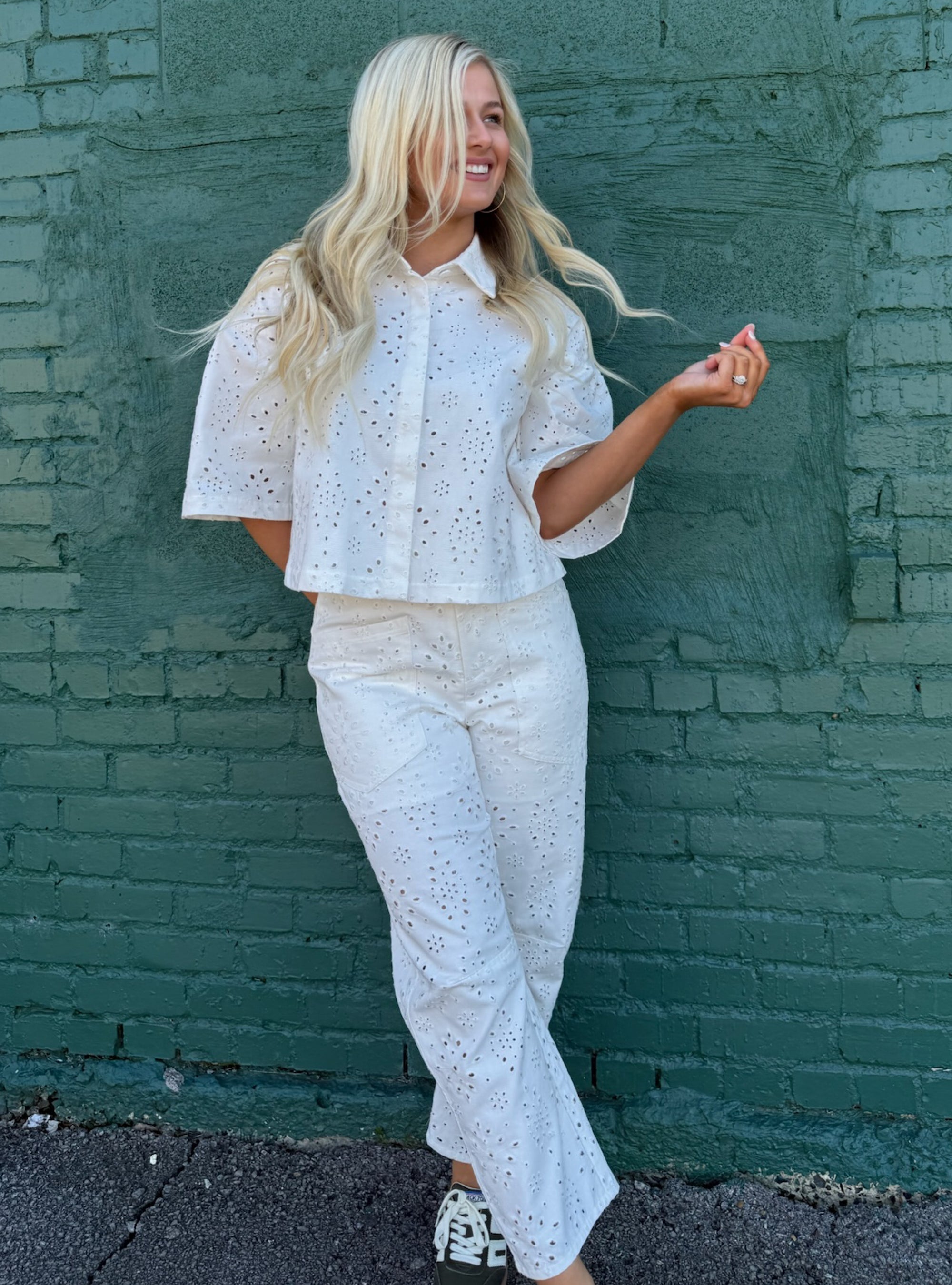 Eyelet Be Known Shirt Jacket