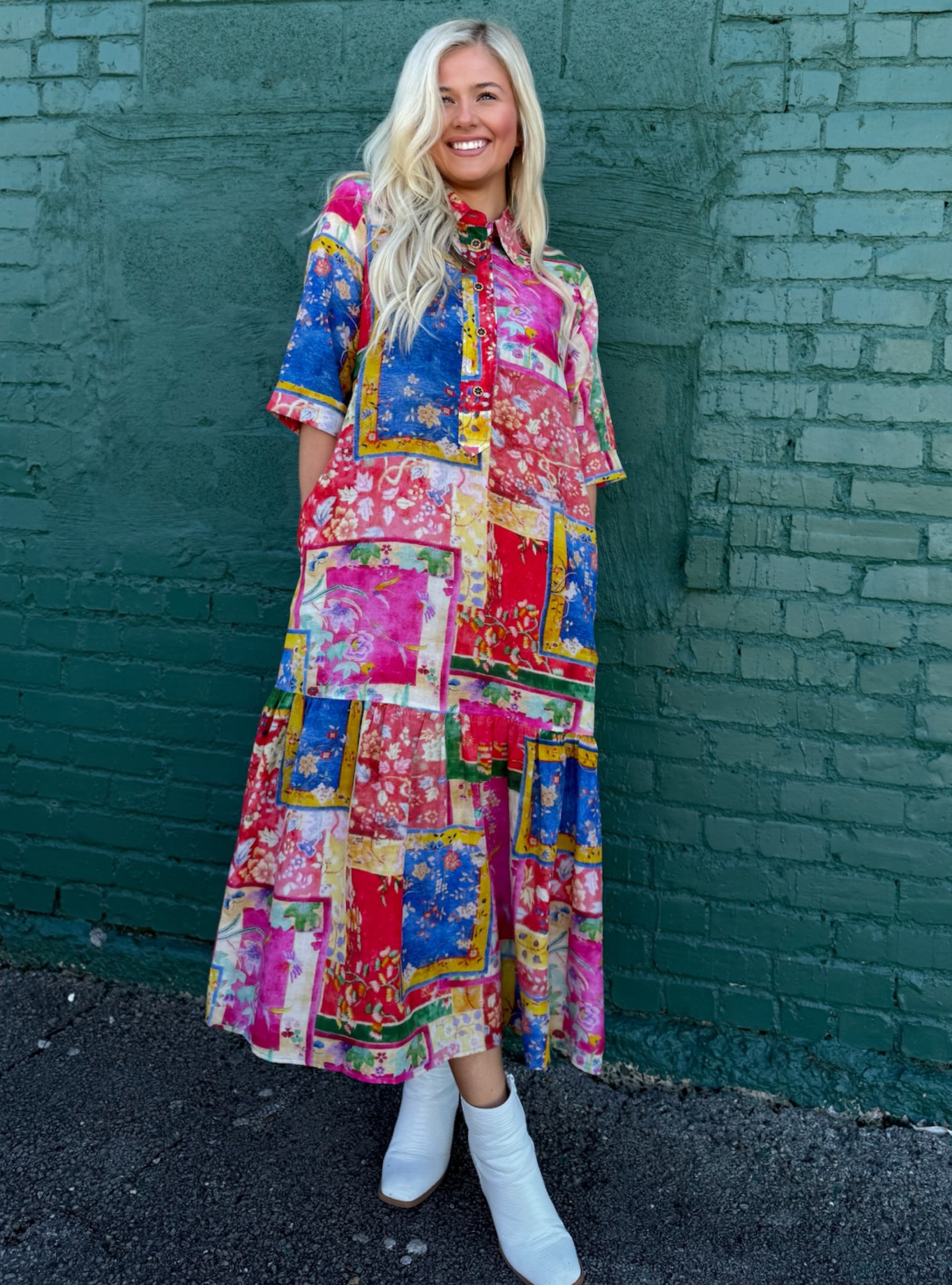 Lior Vega Floral Patchwork Dress