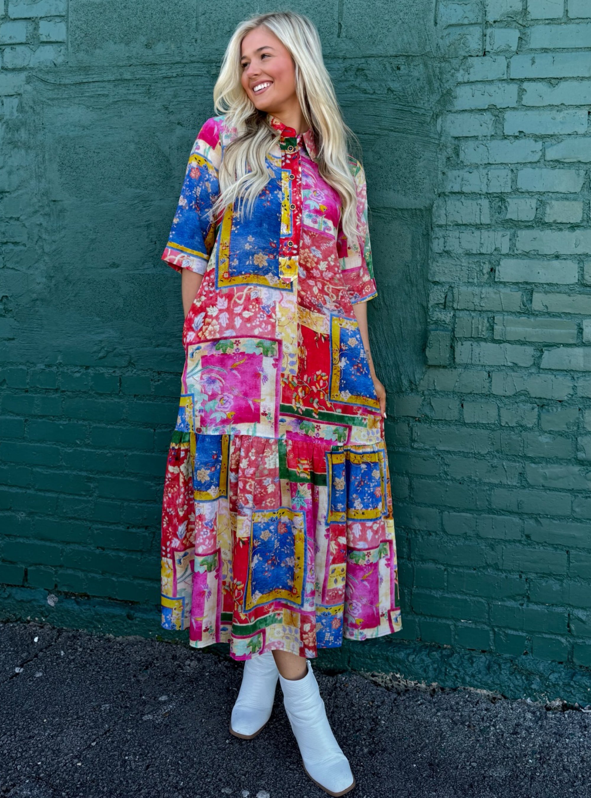 Lior Vega Floral Patchwork Dress