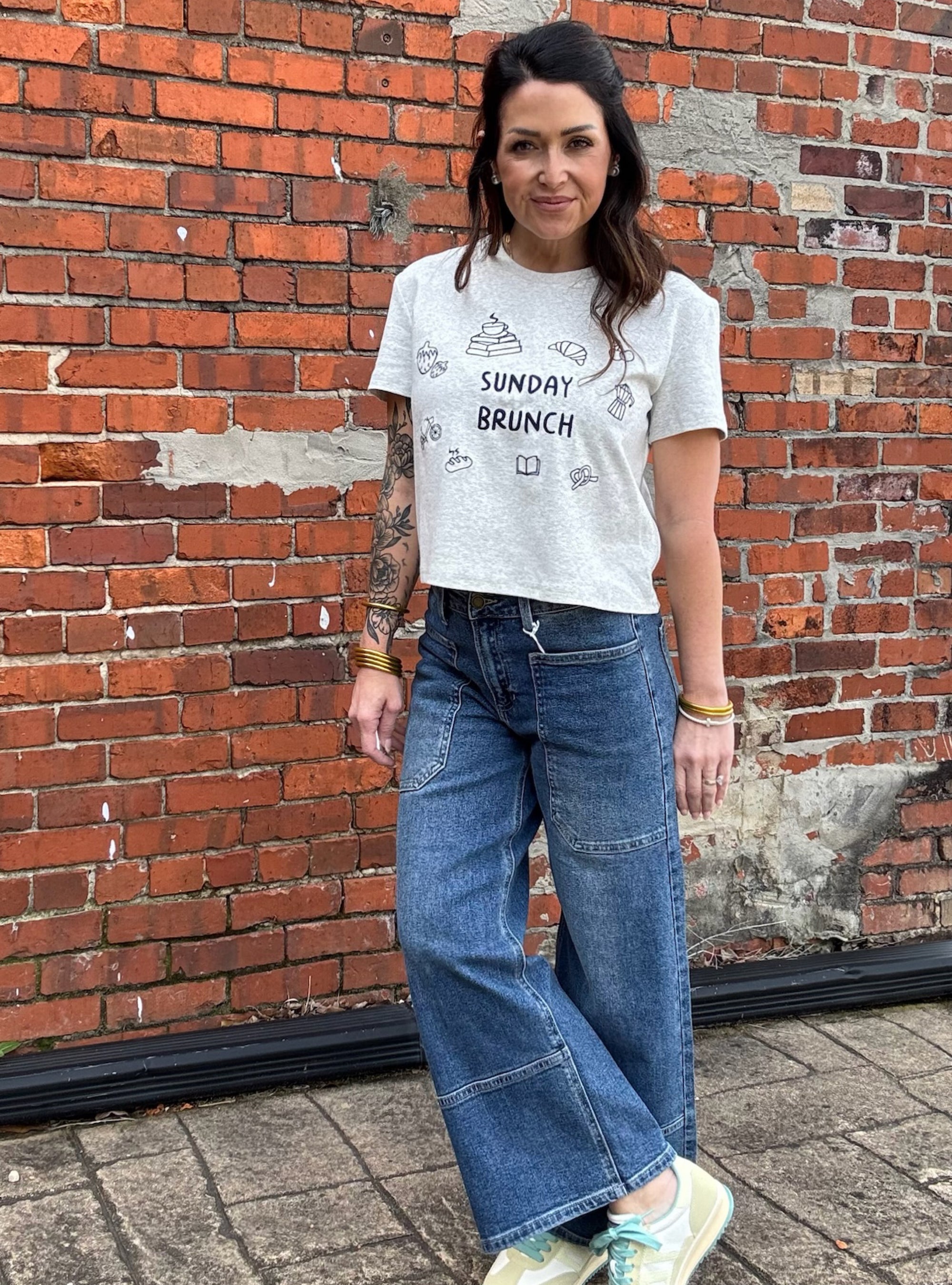 Sunday Brunch Embroidered Tee