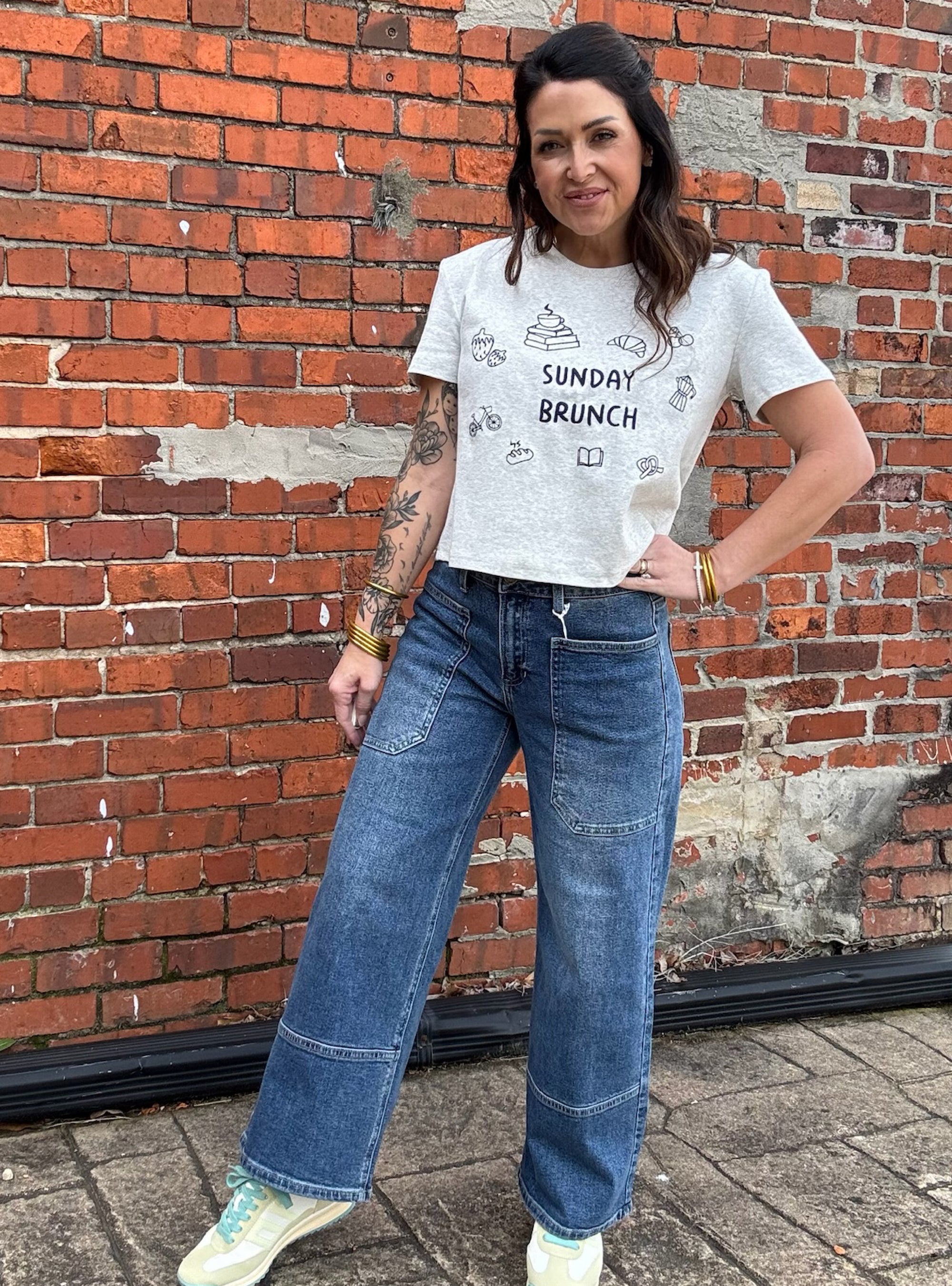Sunday Brunch Embroidered Tee