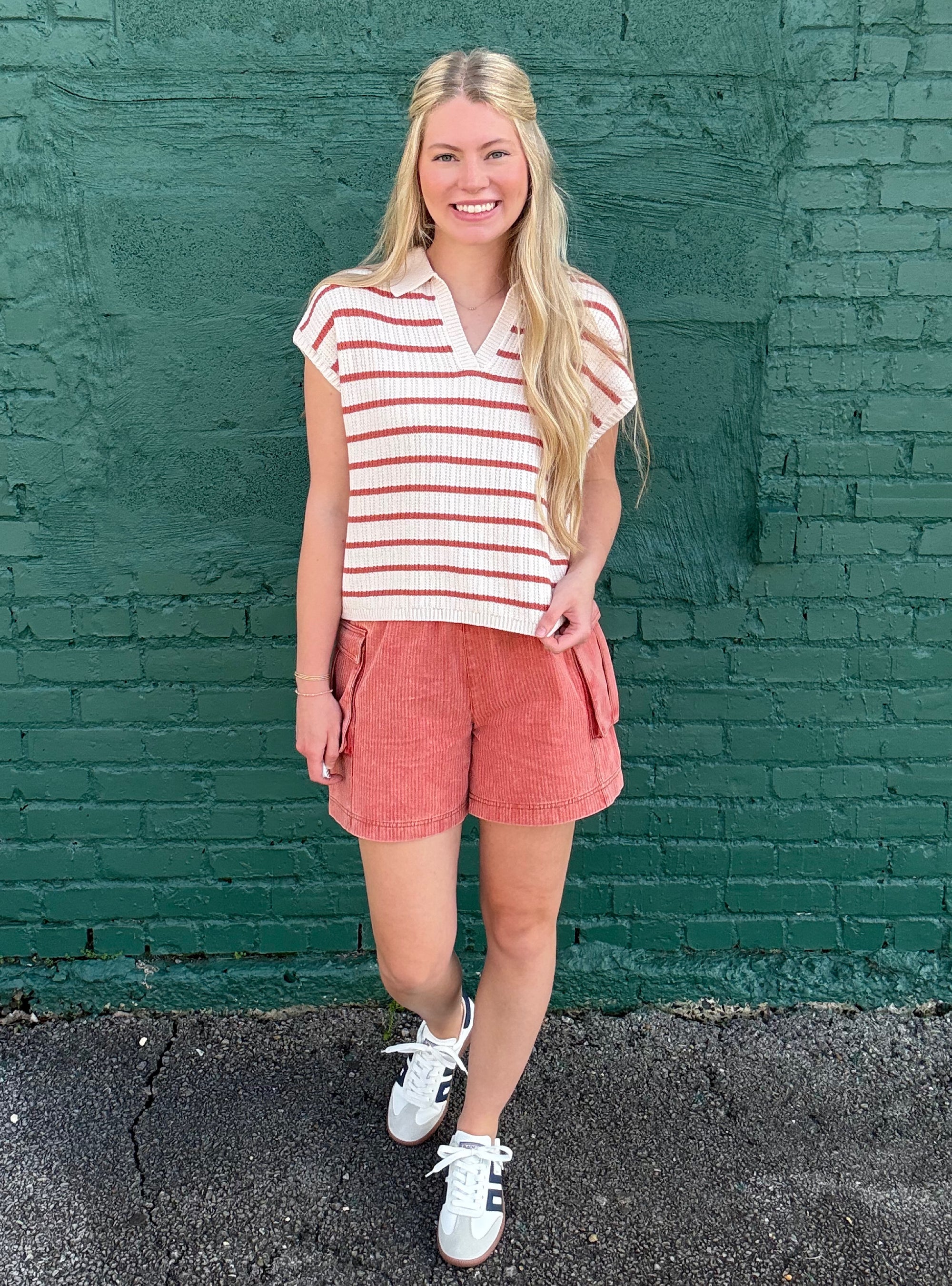 Thread &amp; Supply Sandstone Stripe Collared Top