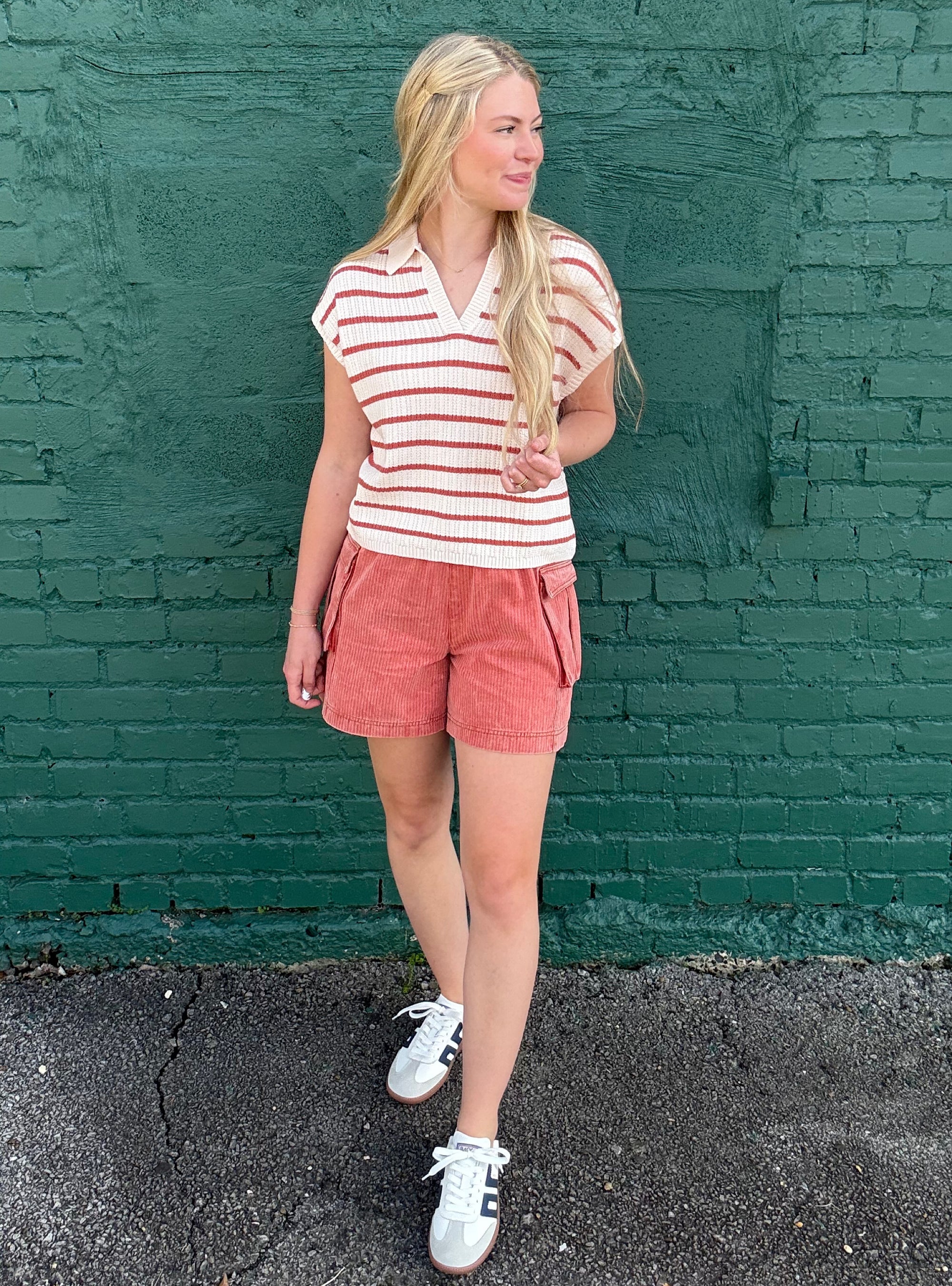 Thread &amp; Supply Sandstone Stripe Collared Top
