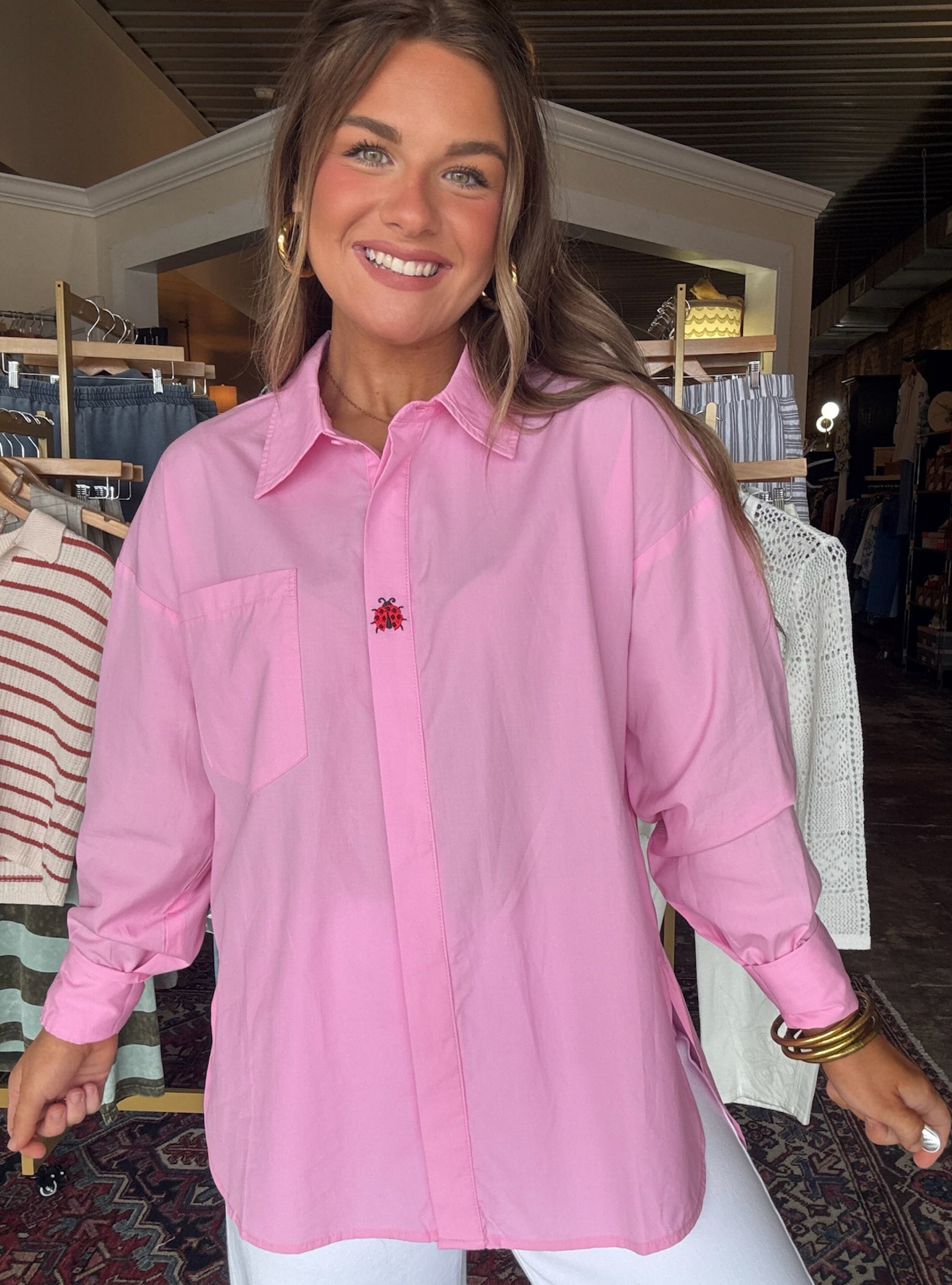 Lady Luck Button-Up Top