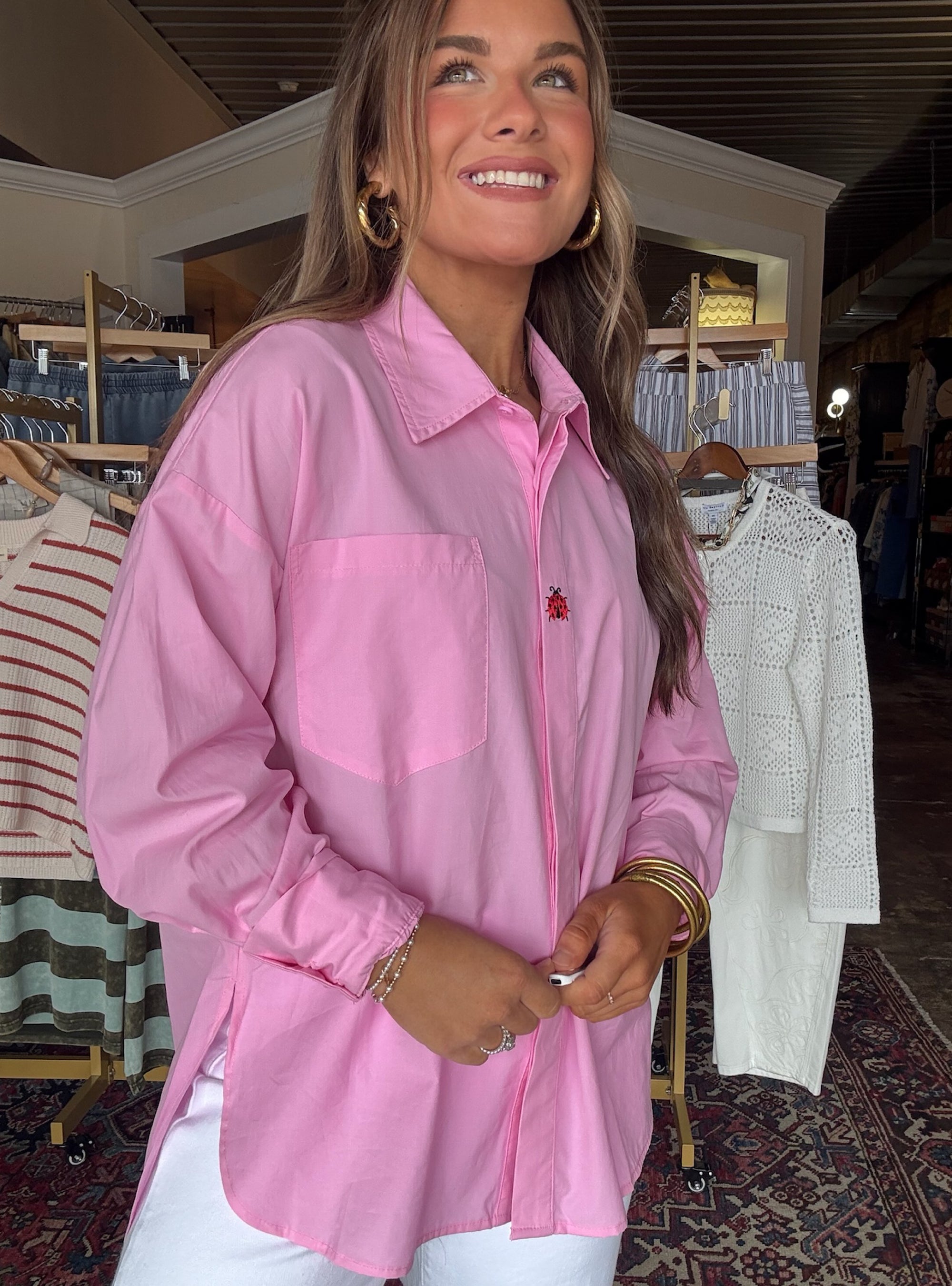 Lady Luck Button-Up Top