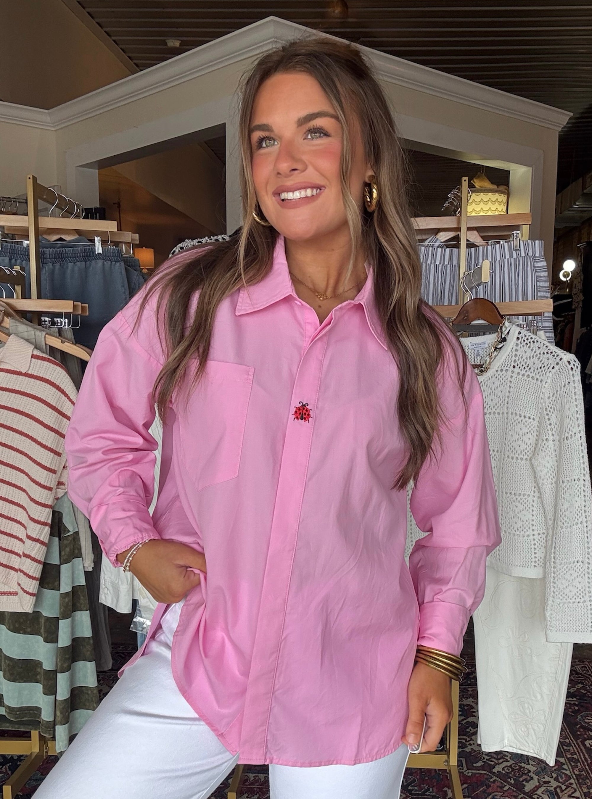 Lady Luck Button-Up Top