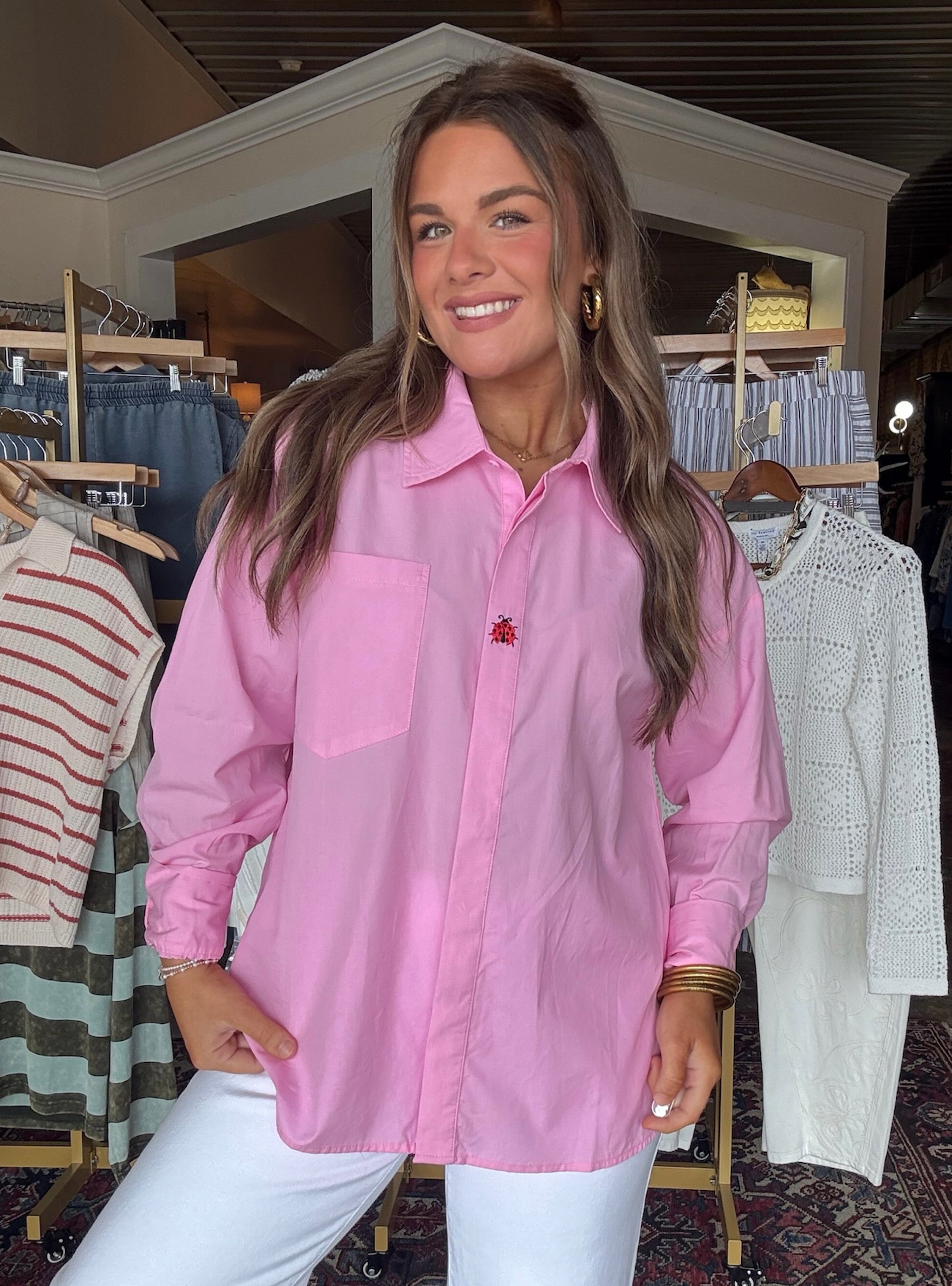 Lady Luck Button-Up Top