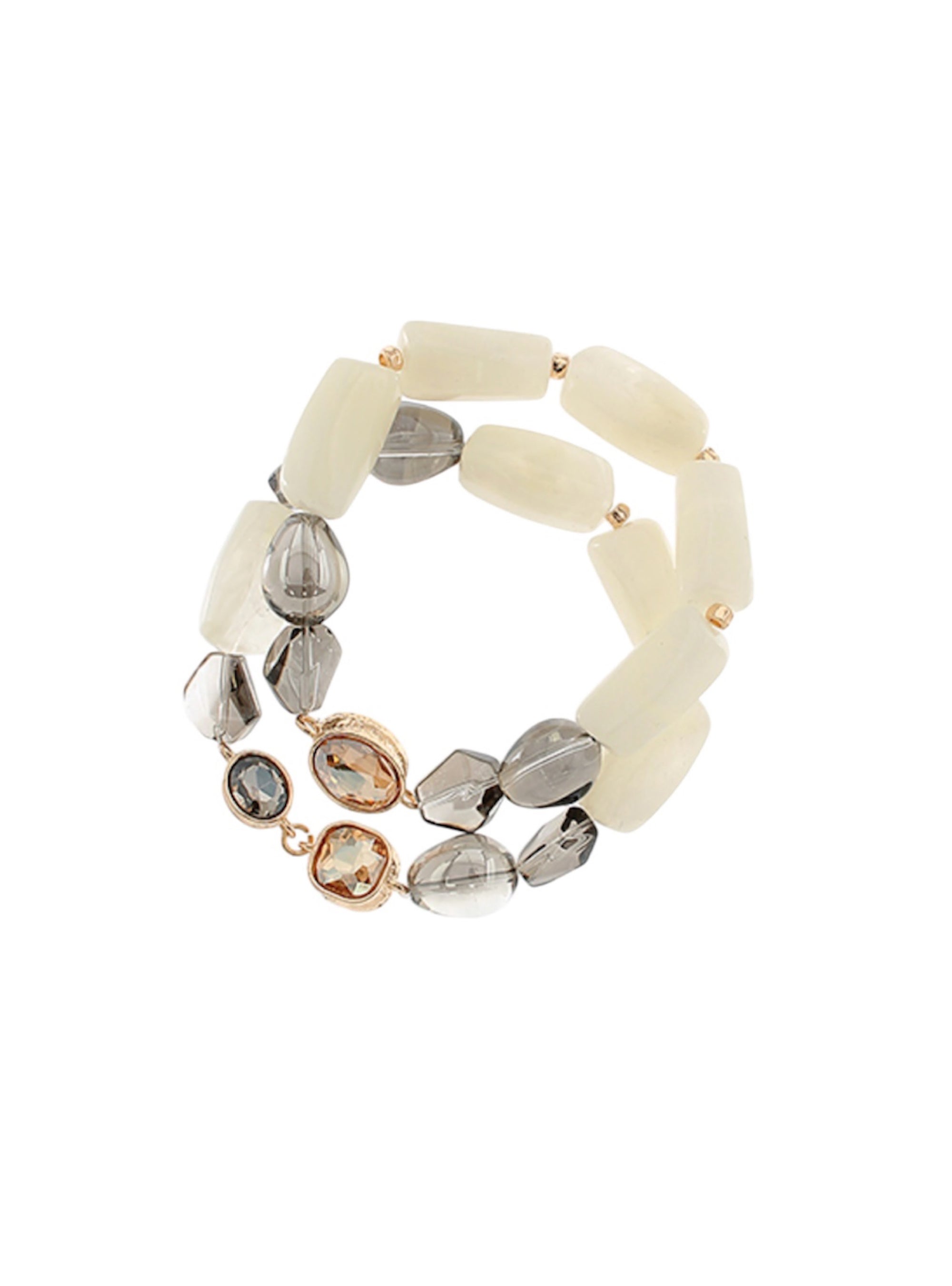 Neutral Stack Goals Bracelet Set