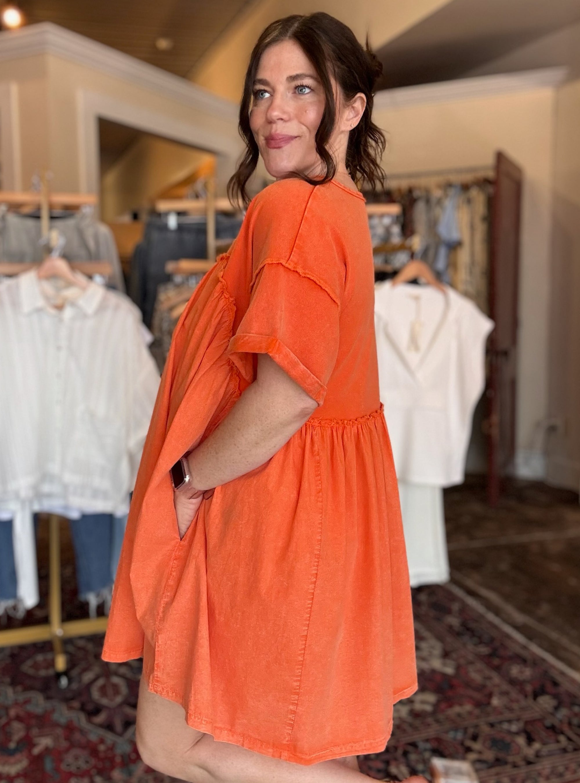 Orange Crush Babydoll Dress