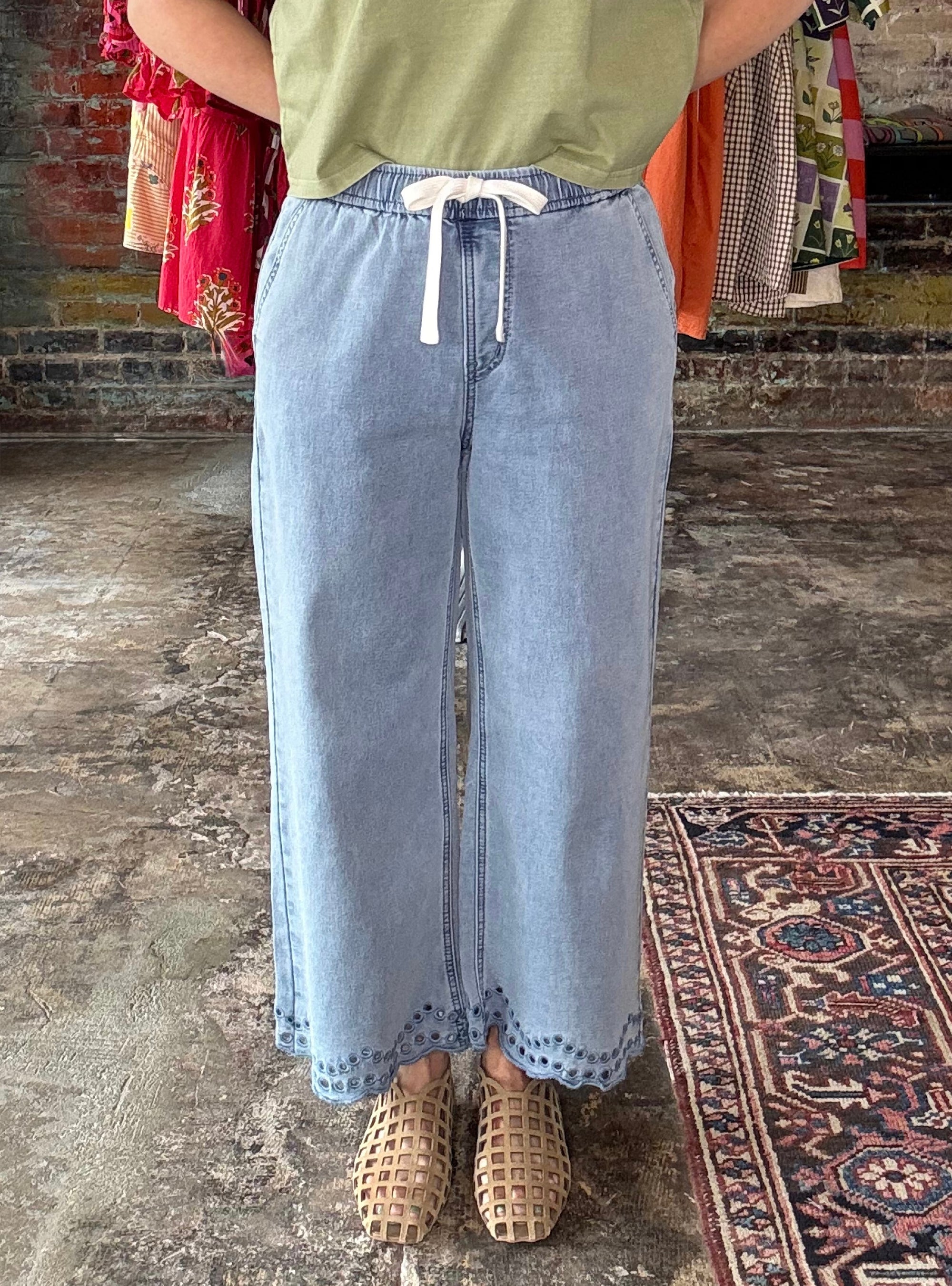 Elevated Eyelet Pants