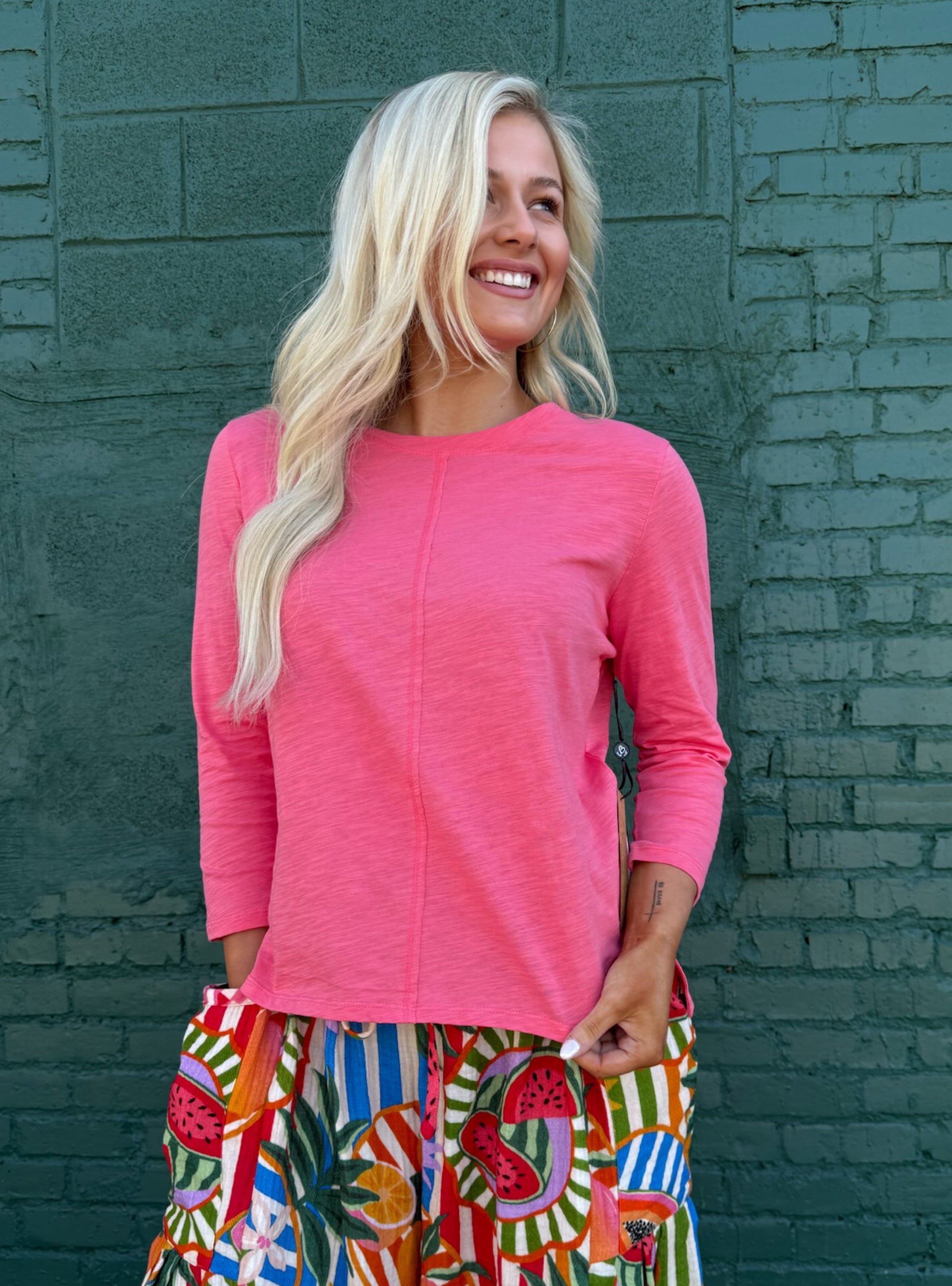 Charlie B Sorbet Organic Cotton 3/4 Sleeve Top