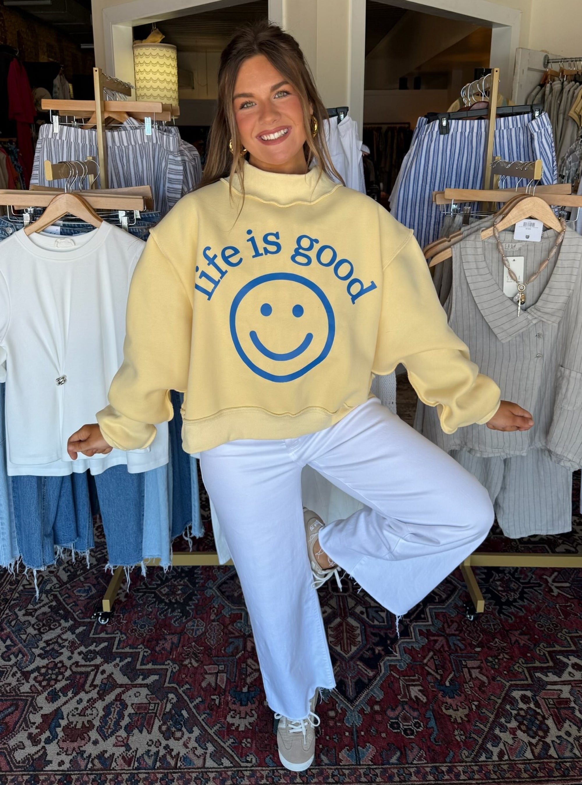 Good Life Reversible Mock Neck Sweatshirt