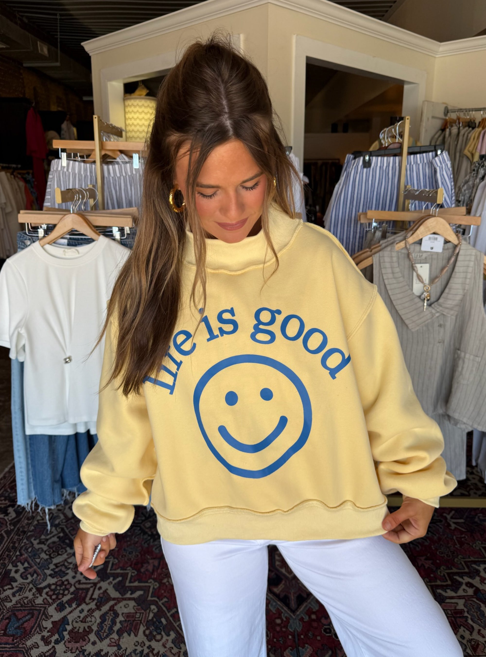 Good Life Reversible Mock Neck Sweatshirt