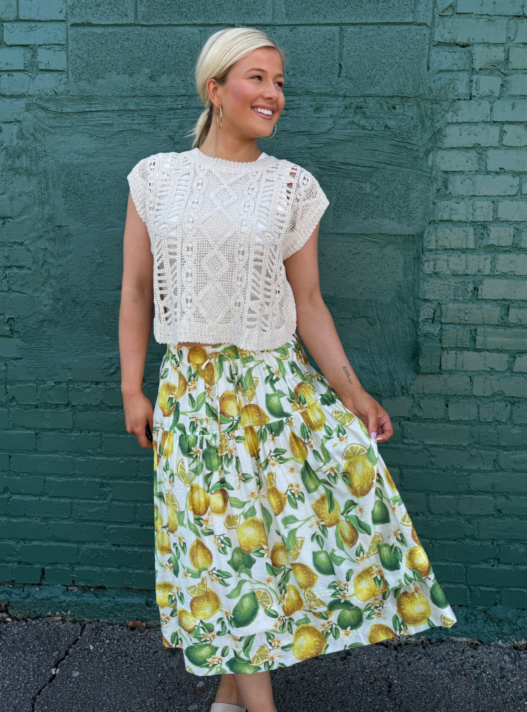 Lemon Zest Midi Skirt