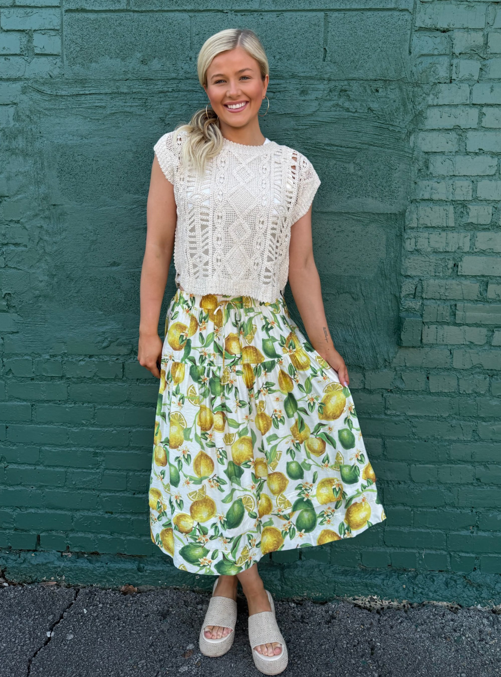 Lemon Zest Midi Skirt