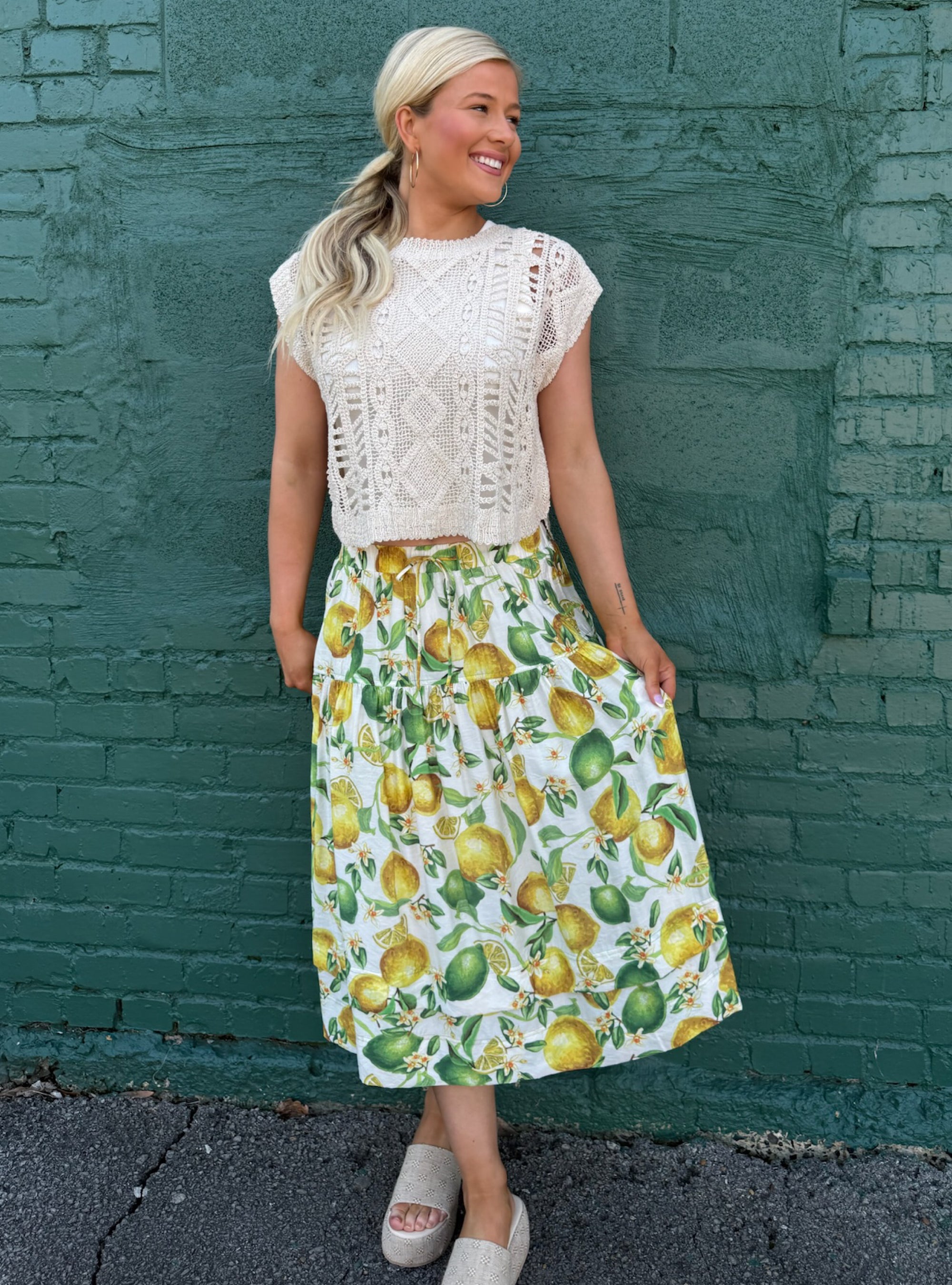 Lemon Zest Midi Skirt