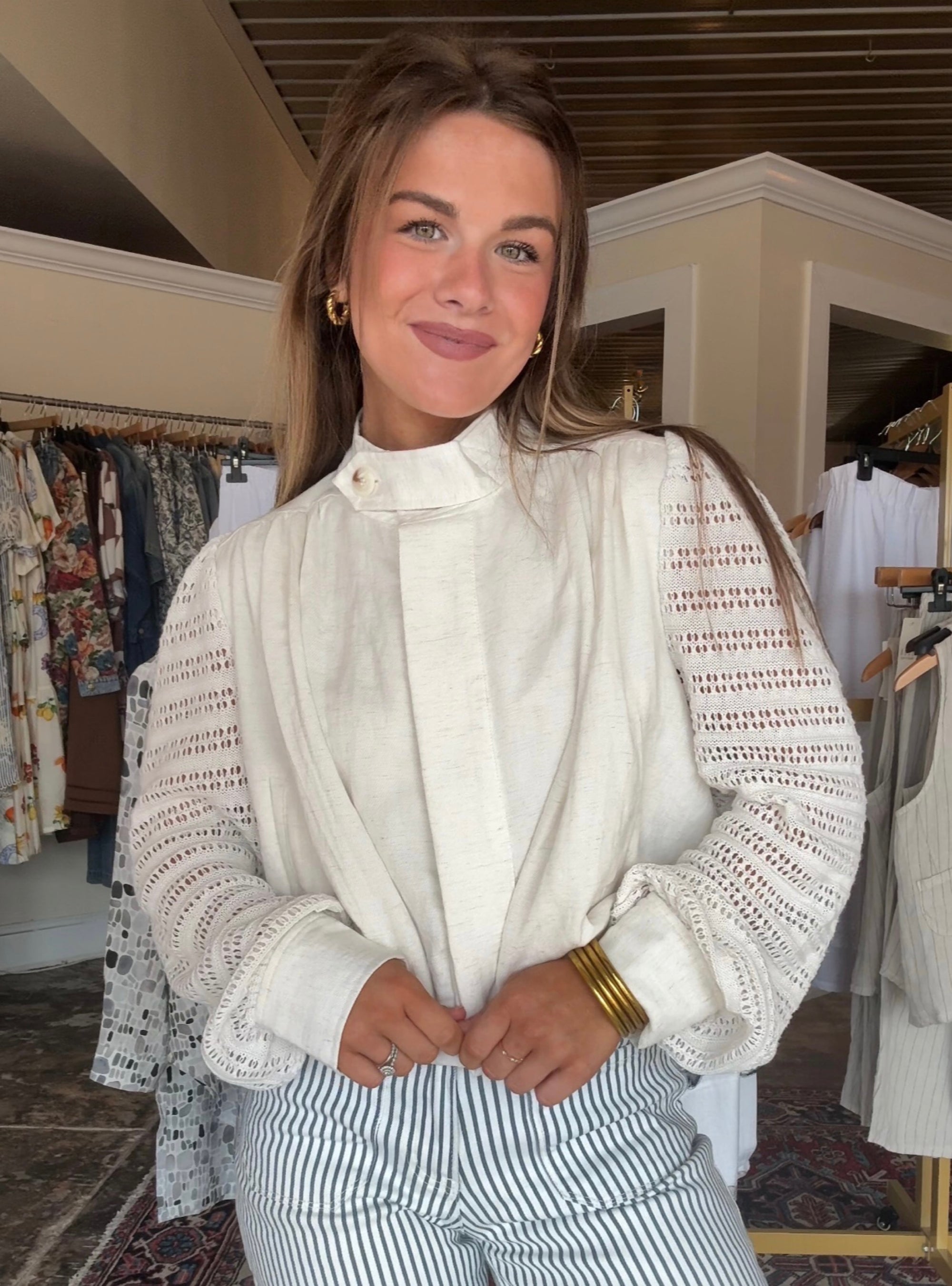 Cloud 9 Linen Blend Bubble Jacket