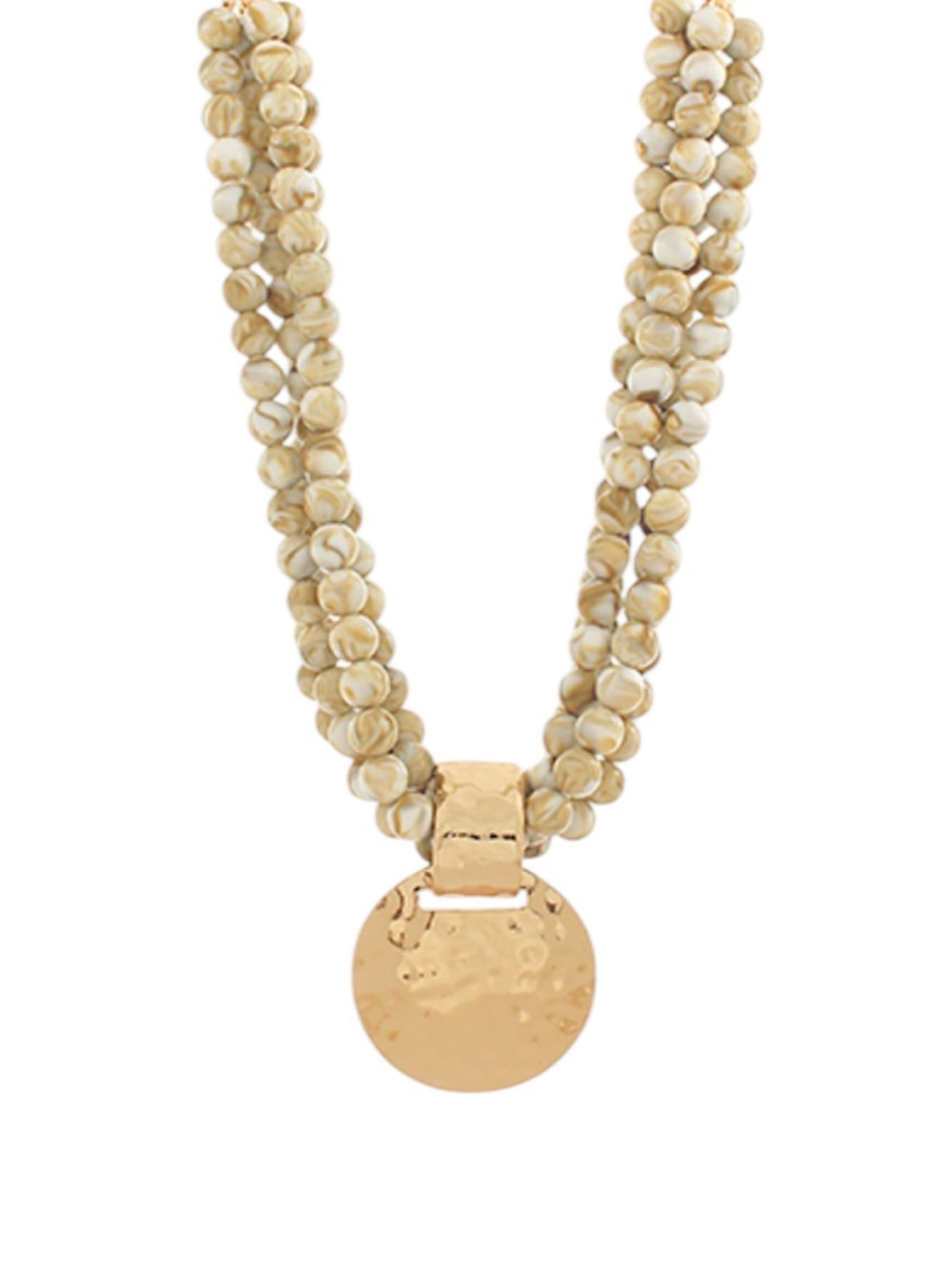 Effortlessly Elevated Hammered Pendant Necklace