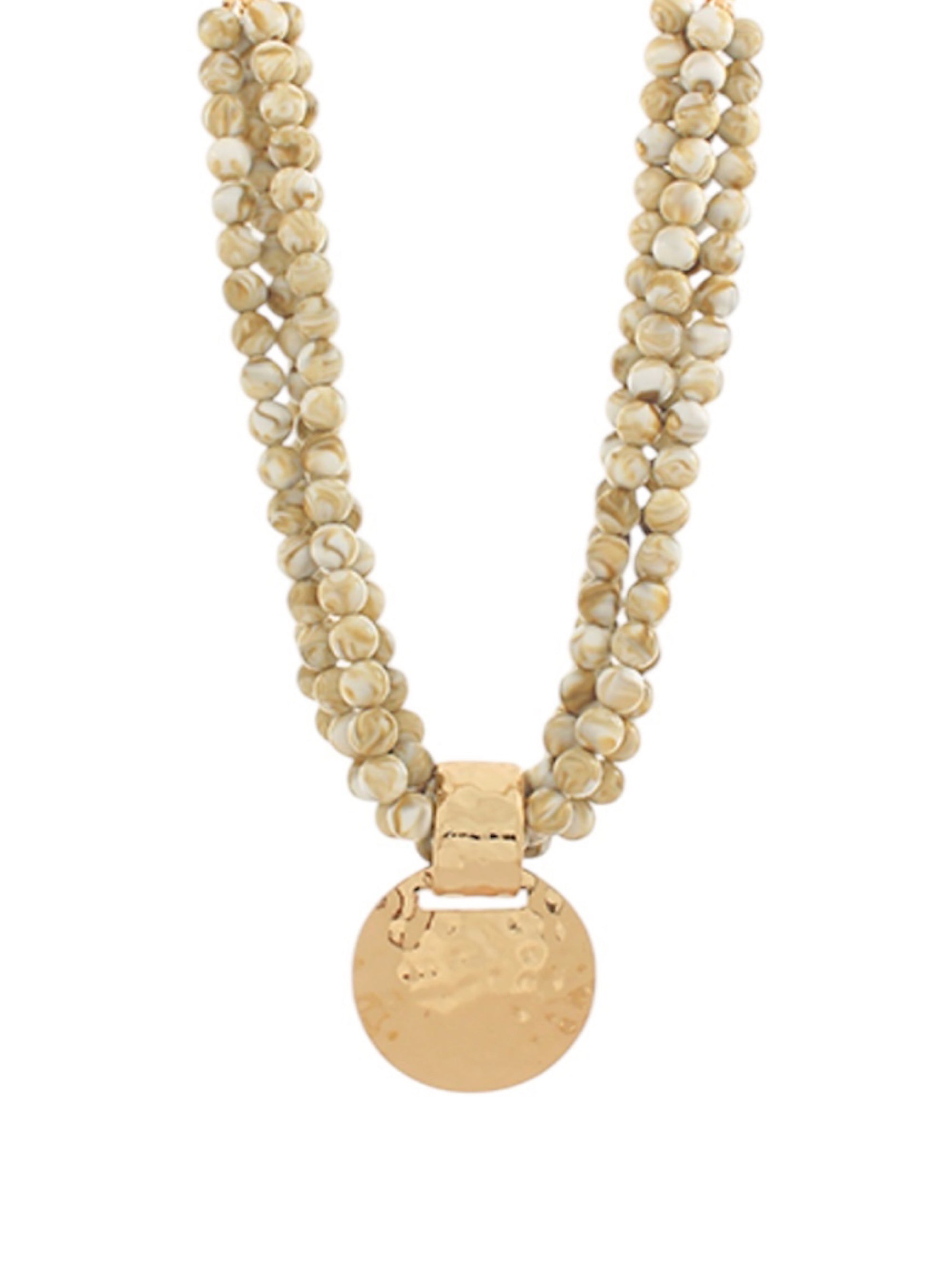 Effortlessly Elevated Hammered Pendant Necklace