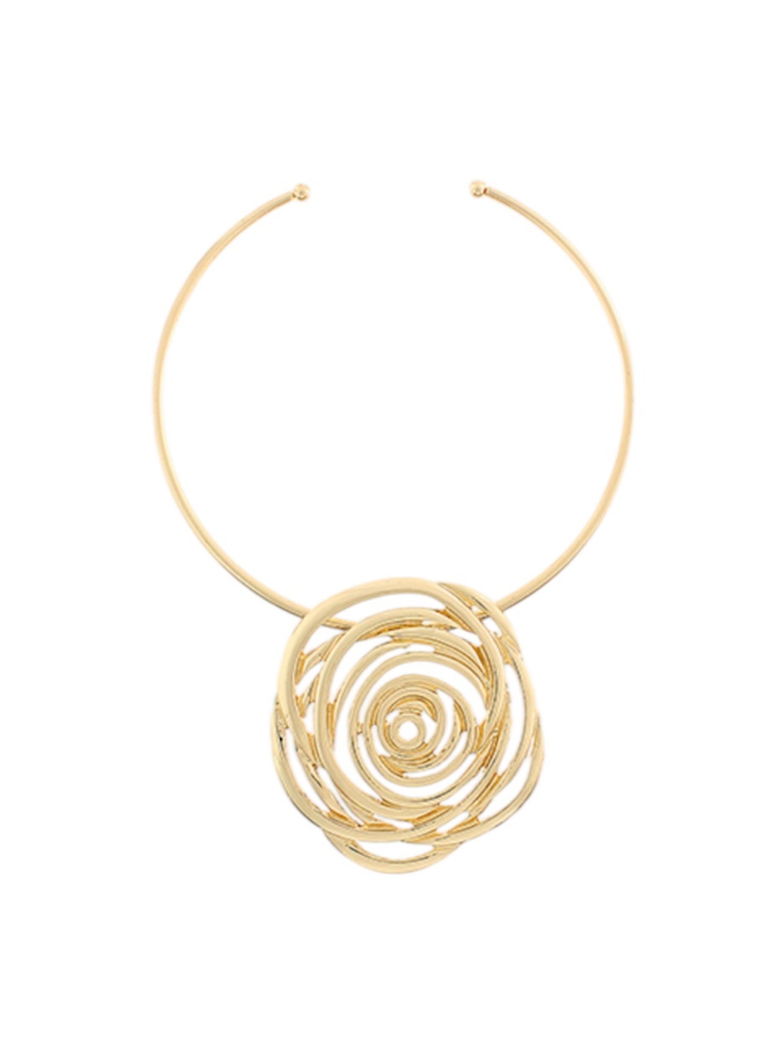 Serving Swirls Open Wire Necklace