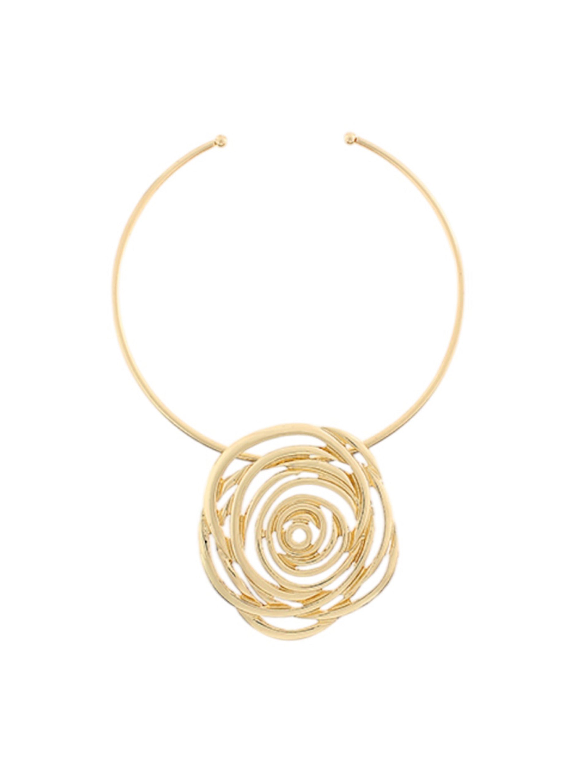 Serving Swirls Open Wire Necklace