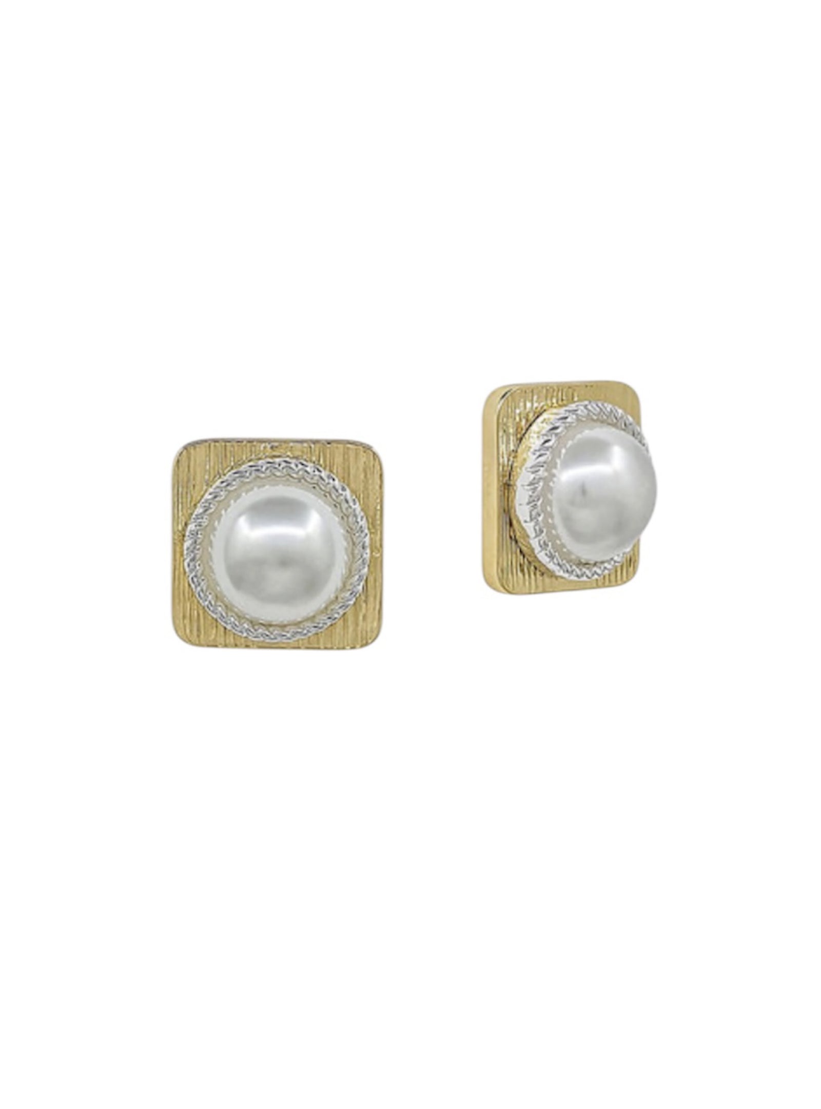 Vintage Vibes Pearl & Square Post Earrings