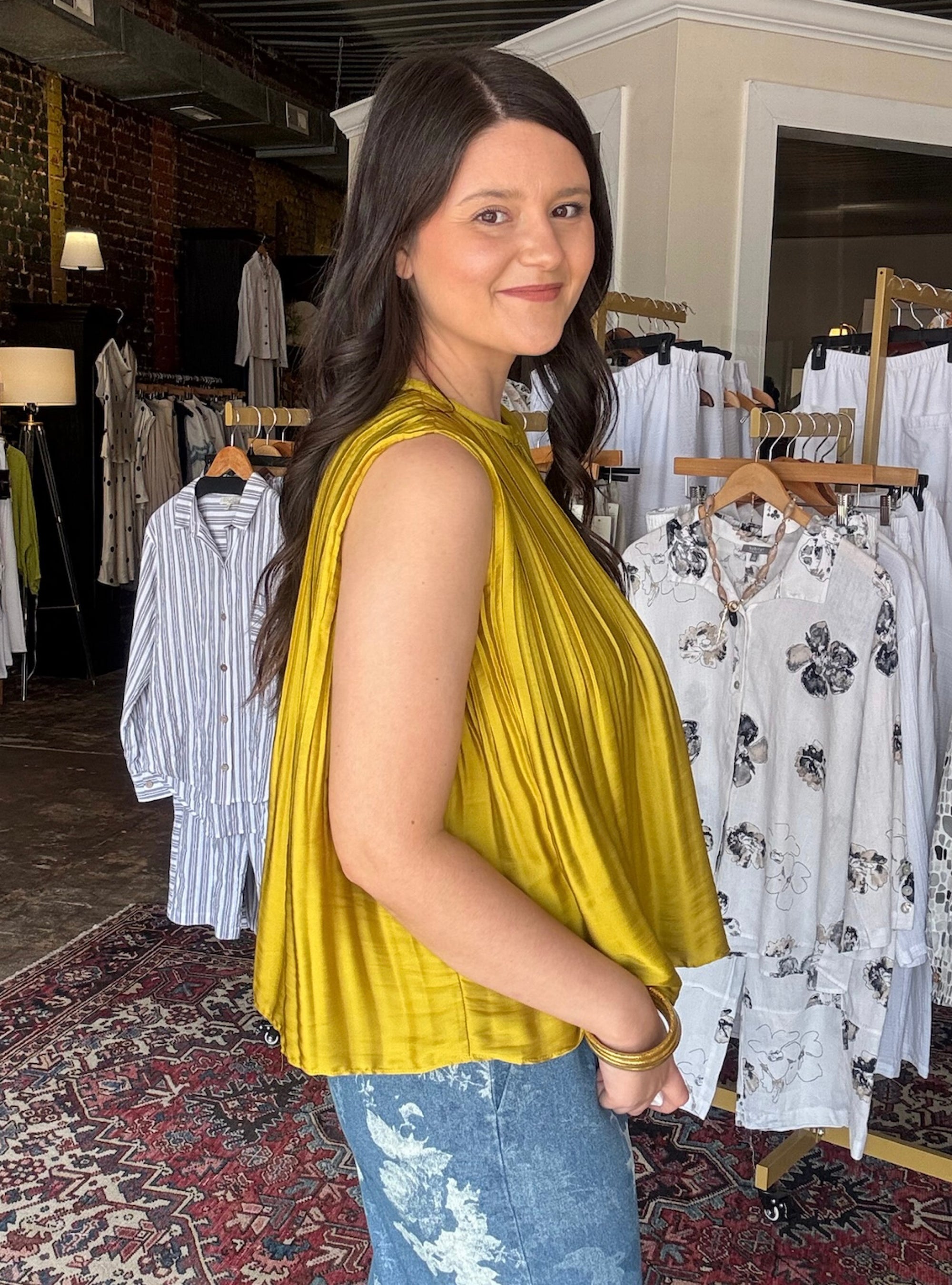 Citrine &amp; Shine Pleated Top