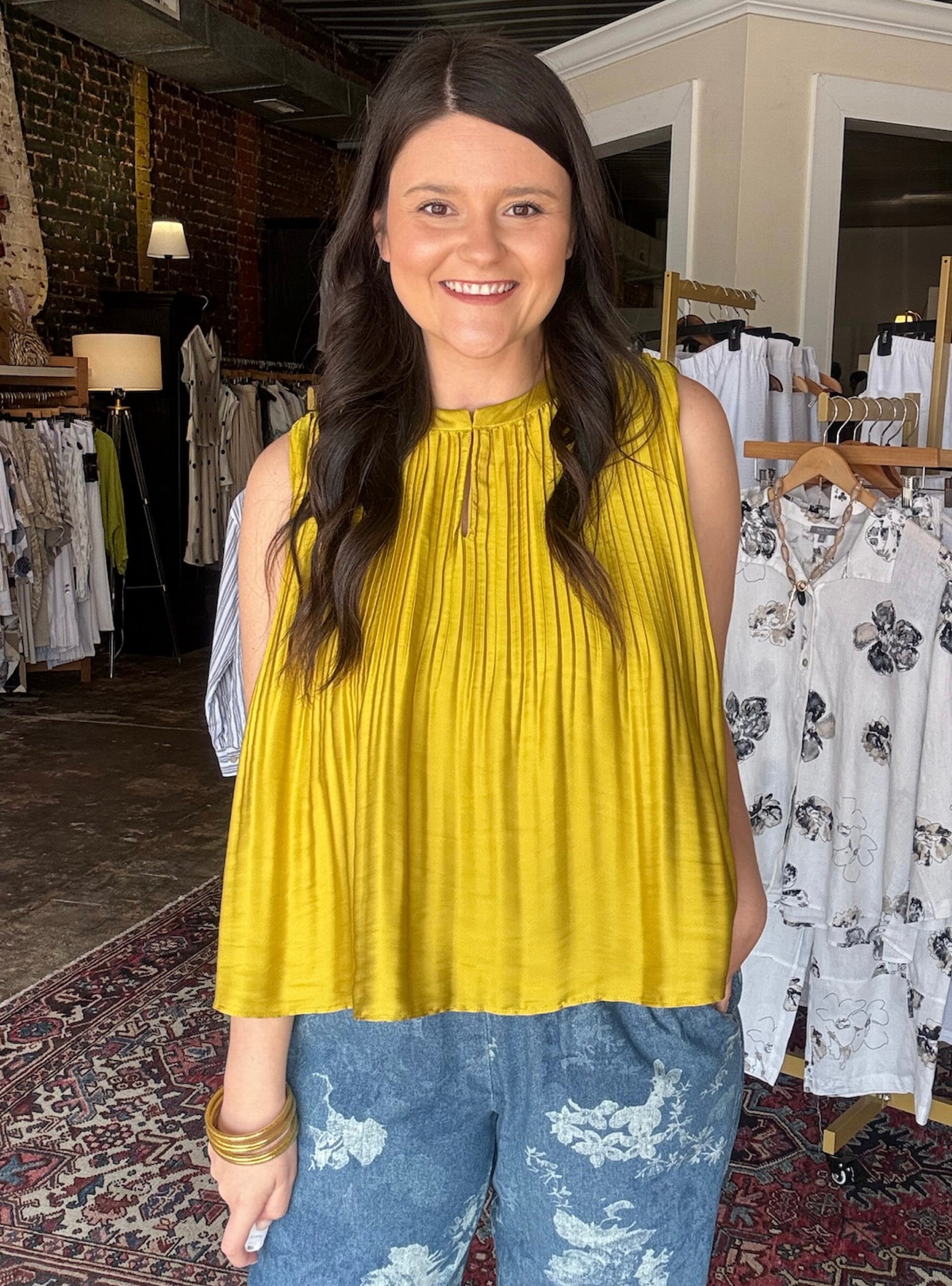 Citrine &amp; Shine Pleated Top