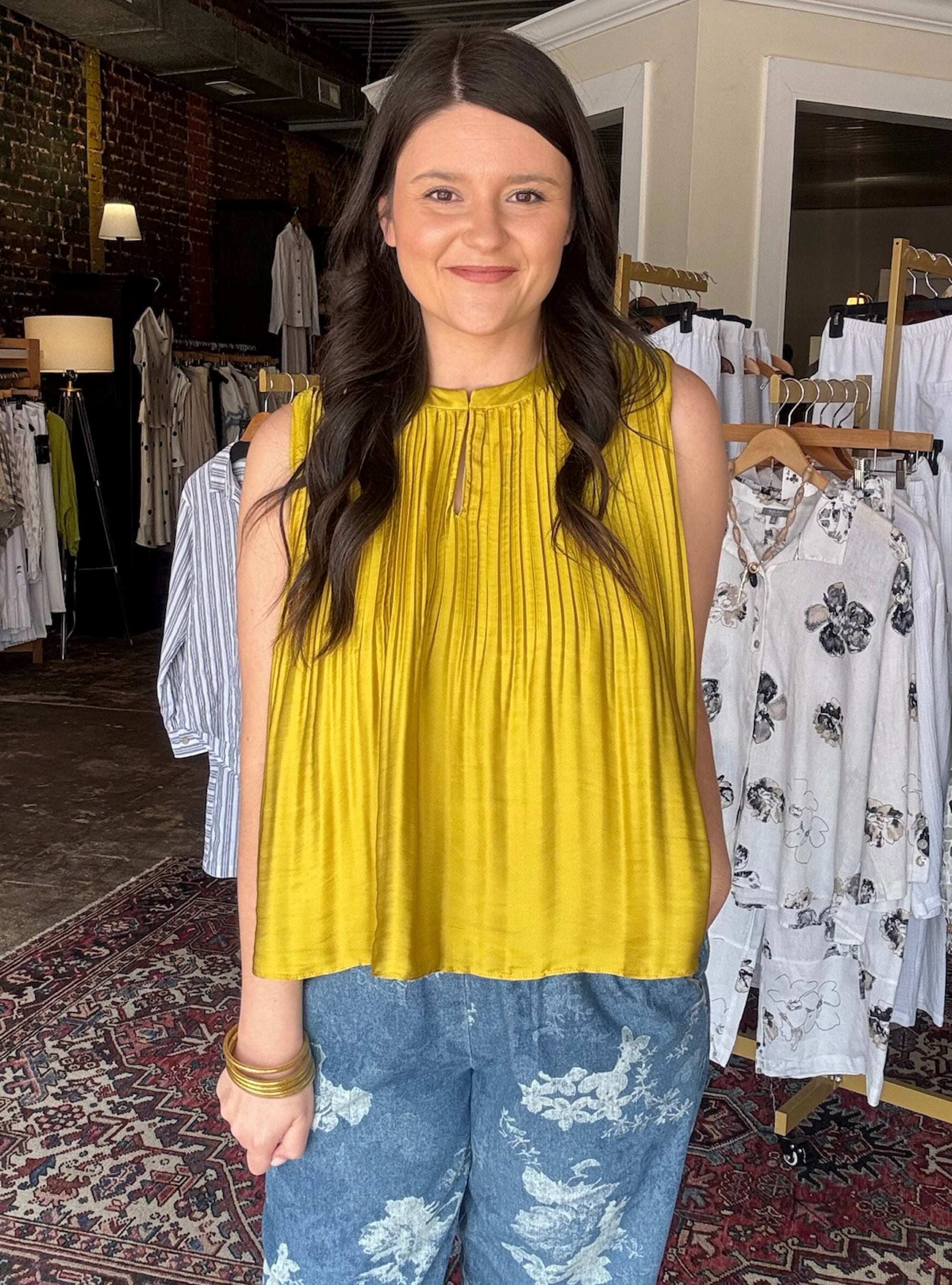 Citrine &amp; Shine Pleated Top