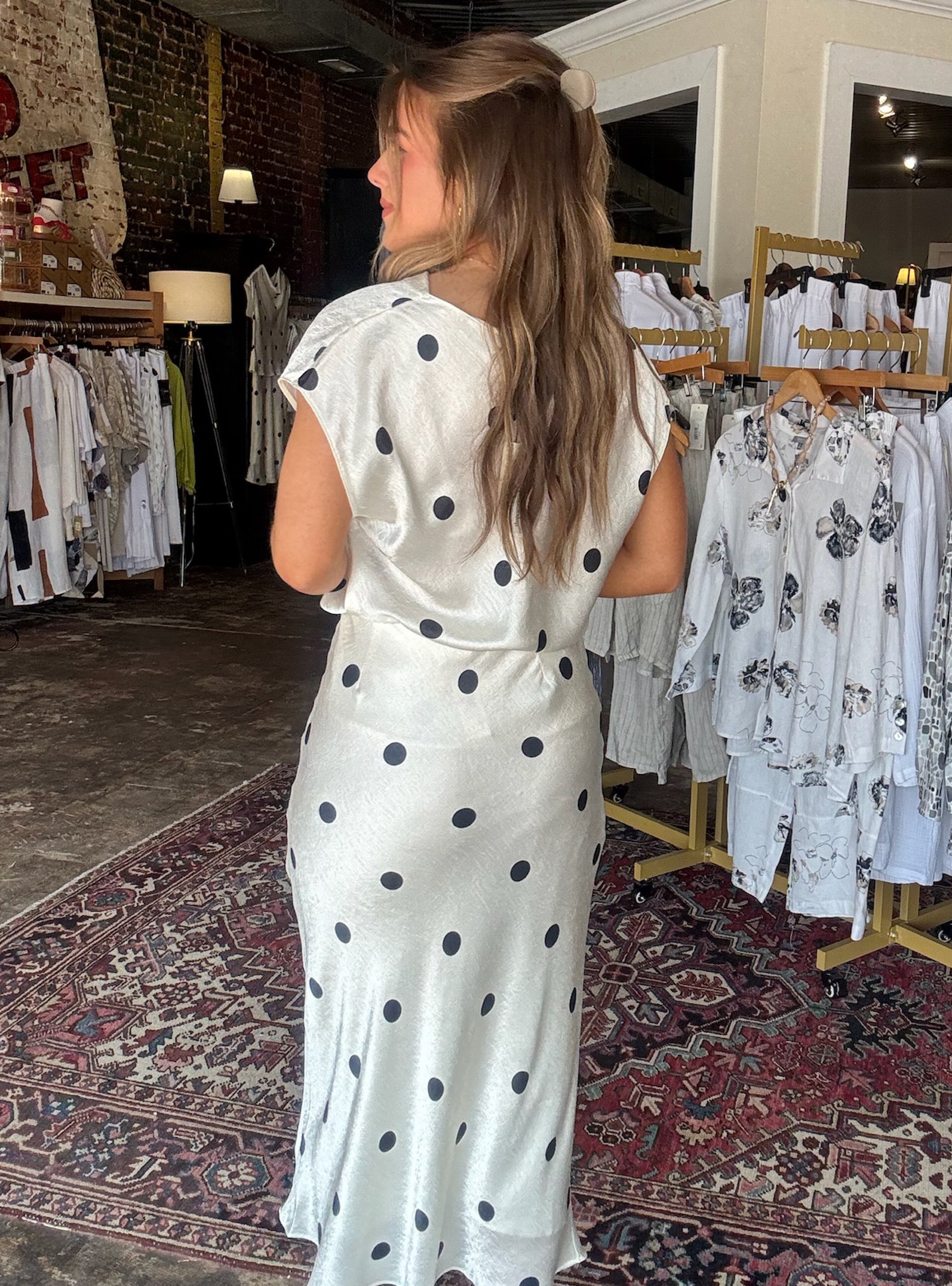 Polished In Polka Midi Skirt