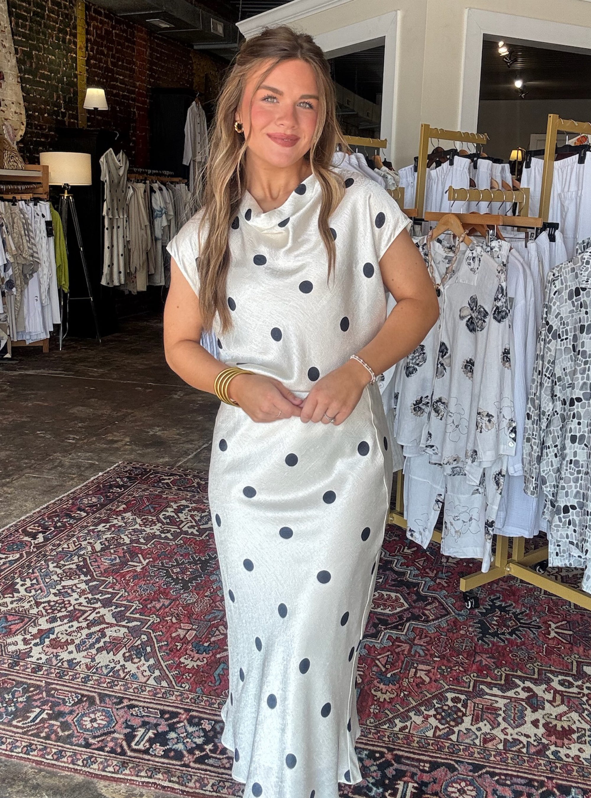 Polished In Polka Midi Skirt