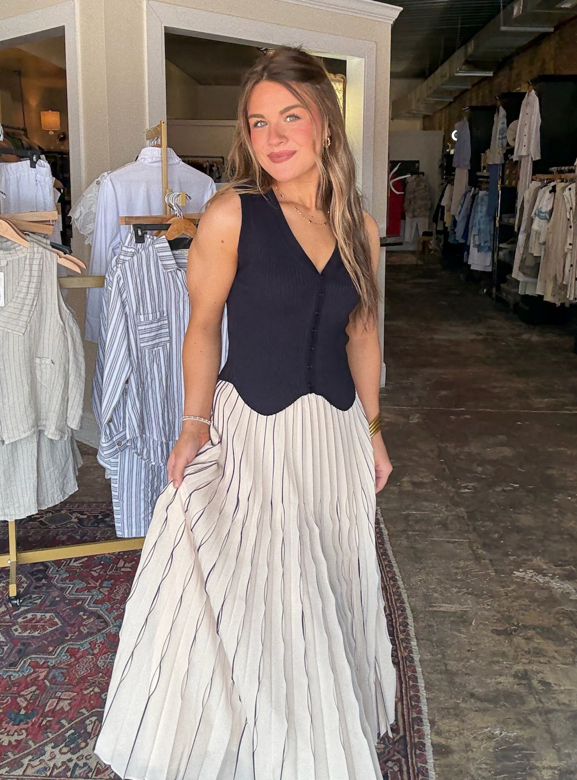 In Line &amp; Lovely Midi Skirt