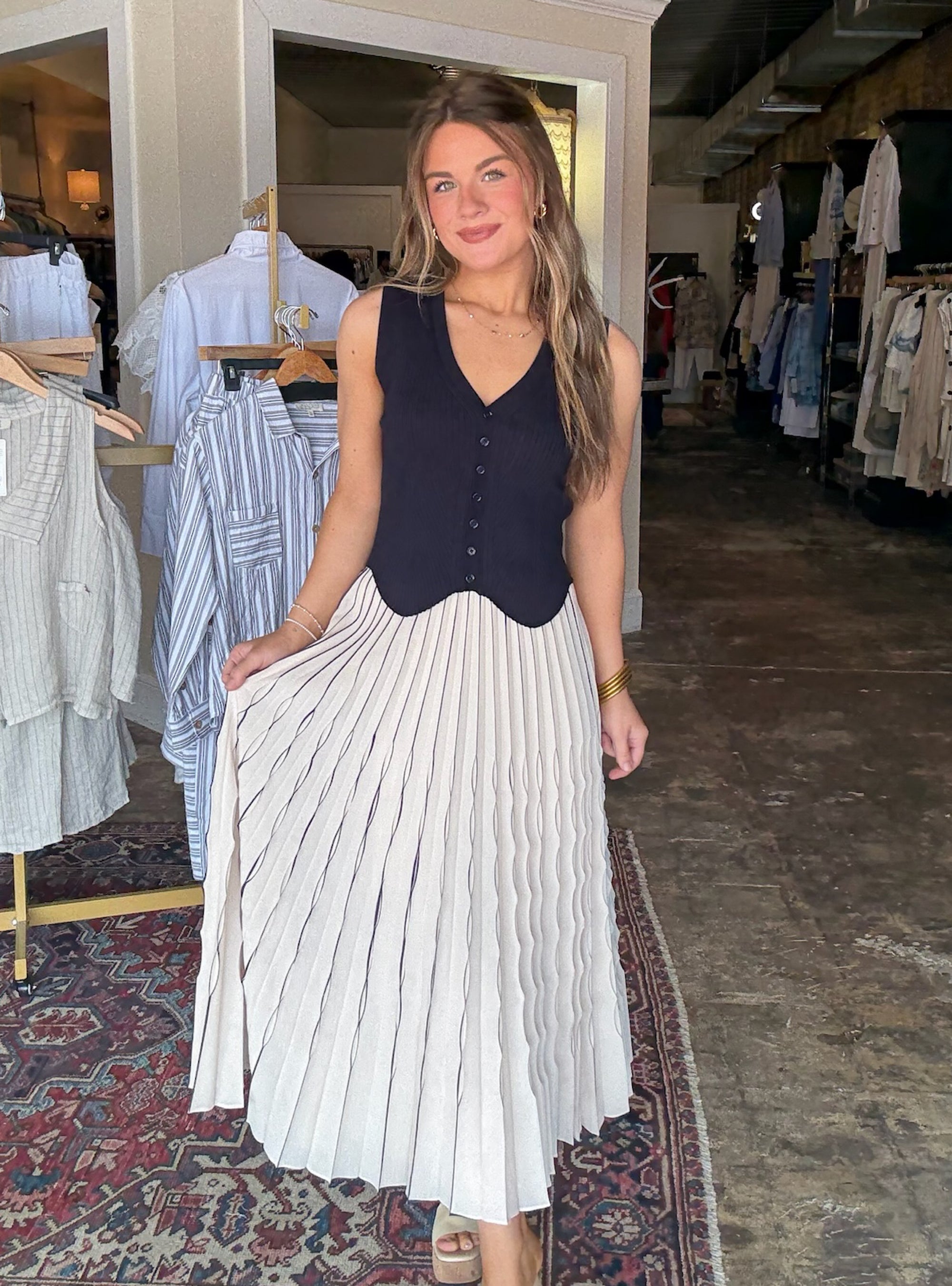 In Line &amp; Lovely Midi Skirt