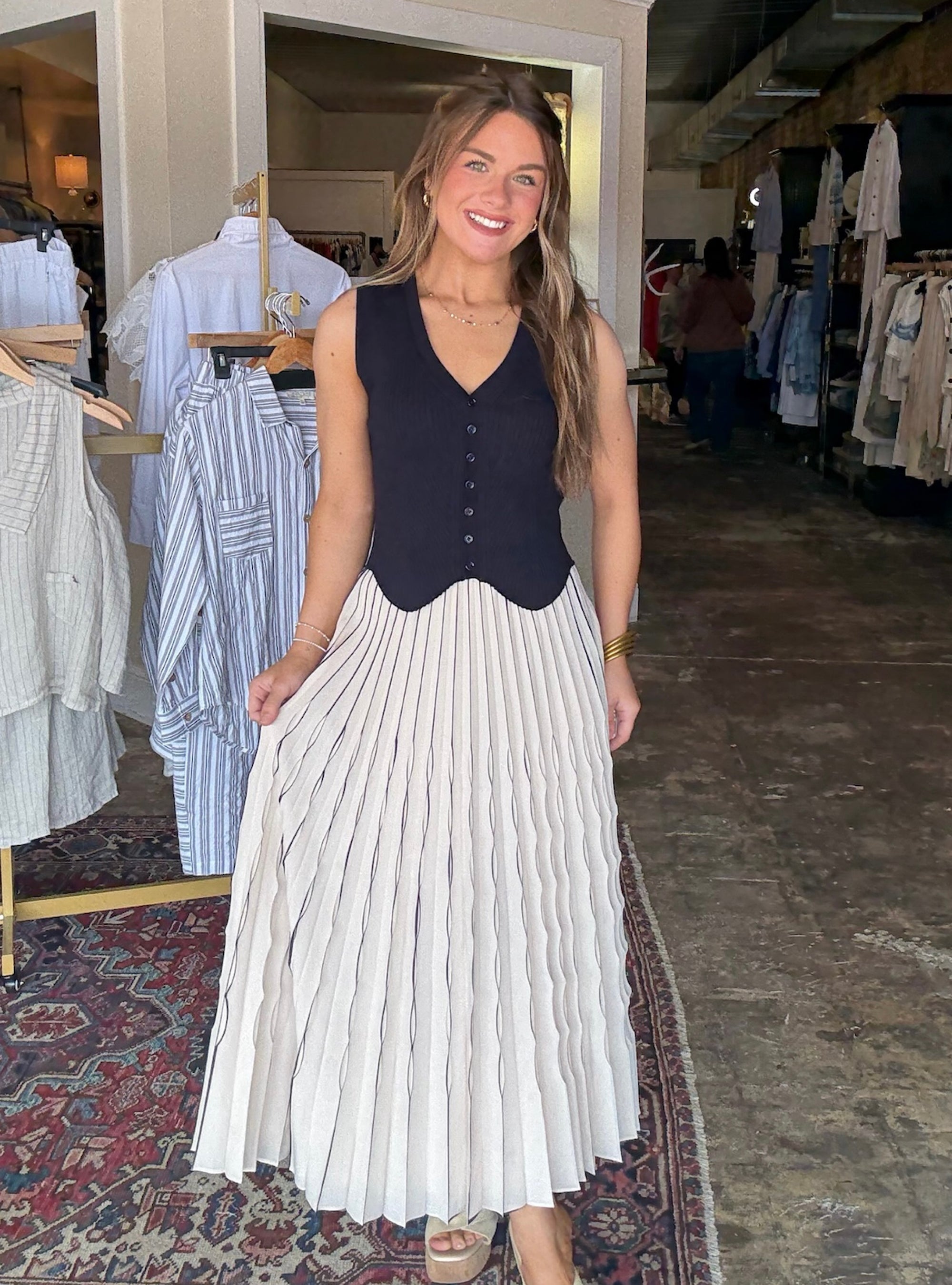 In Line &amp; Lovely Midi Skirt
