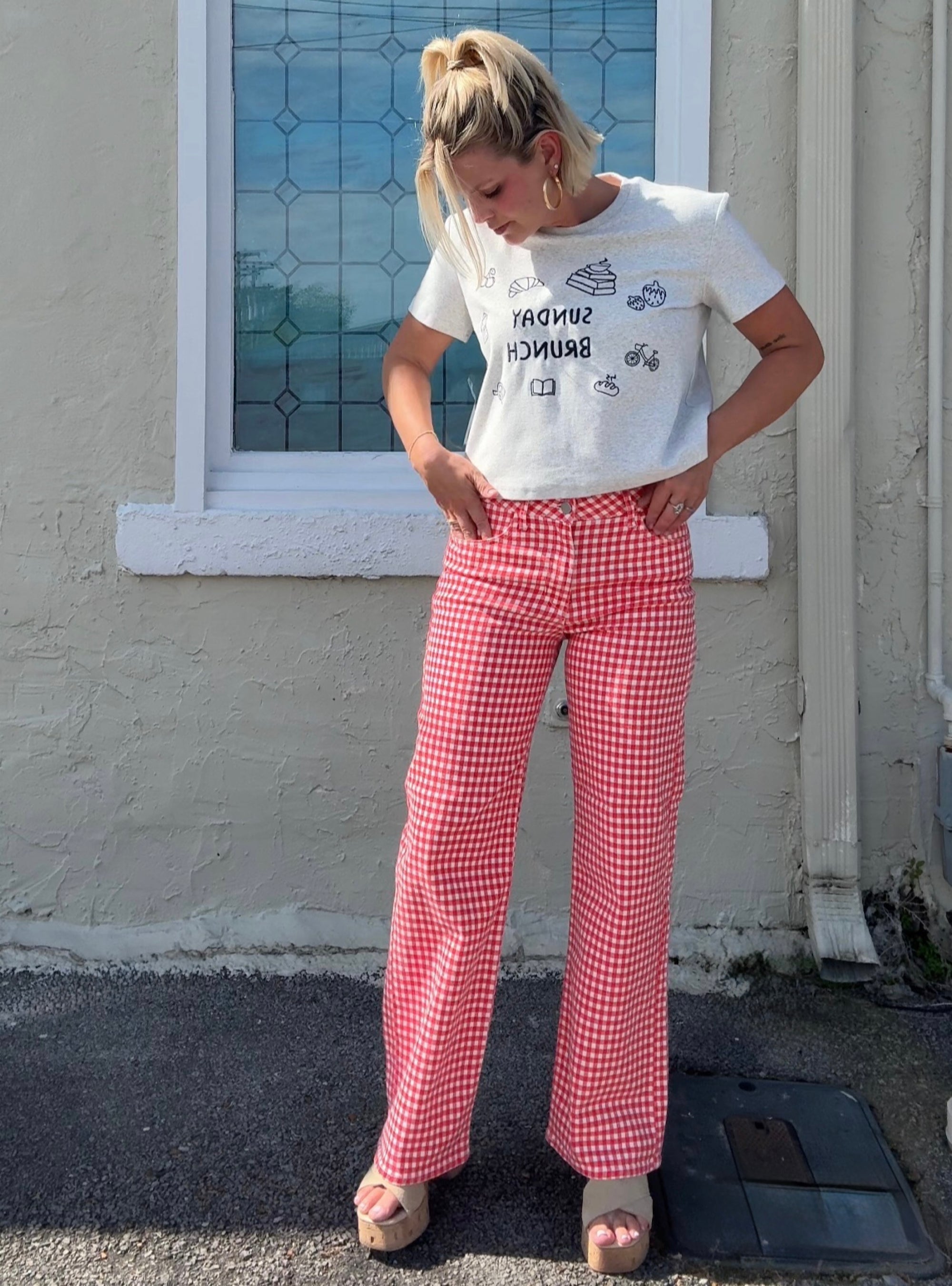 Meet Me For A Picnic Gingham Jean