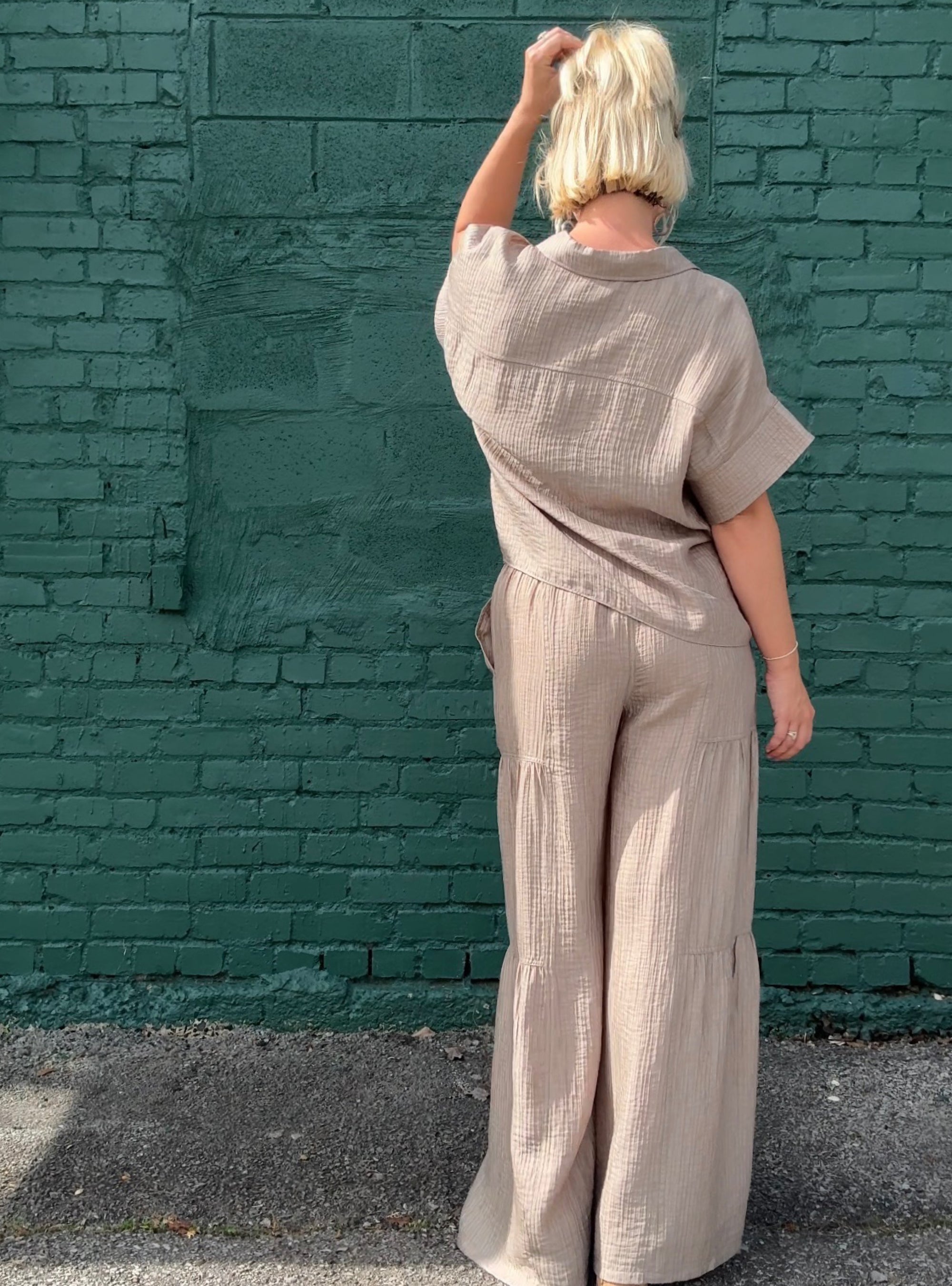 Golden Dune Wide Leg Pants
