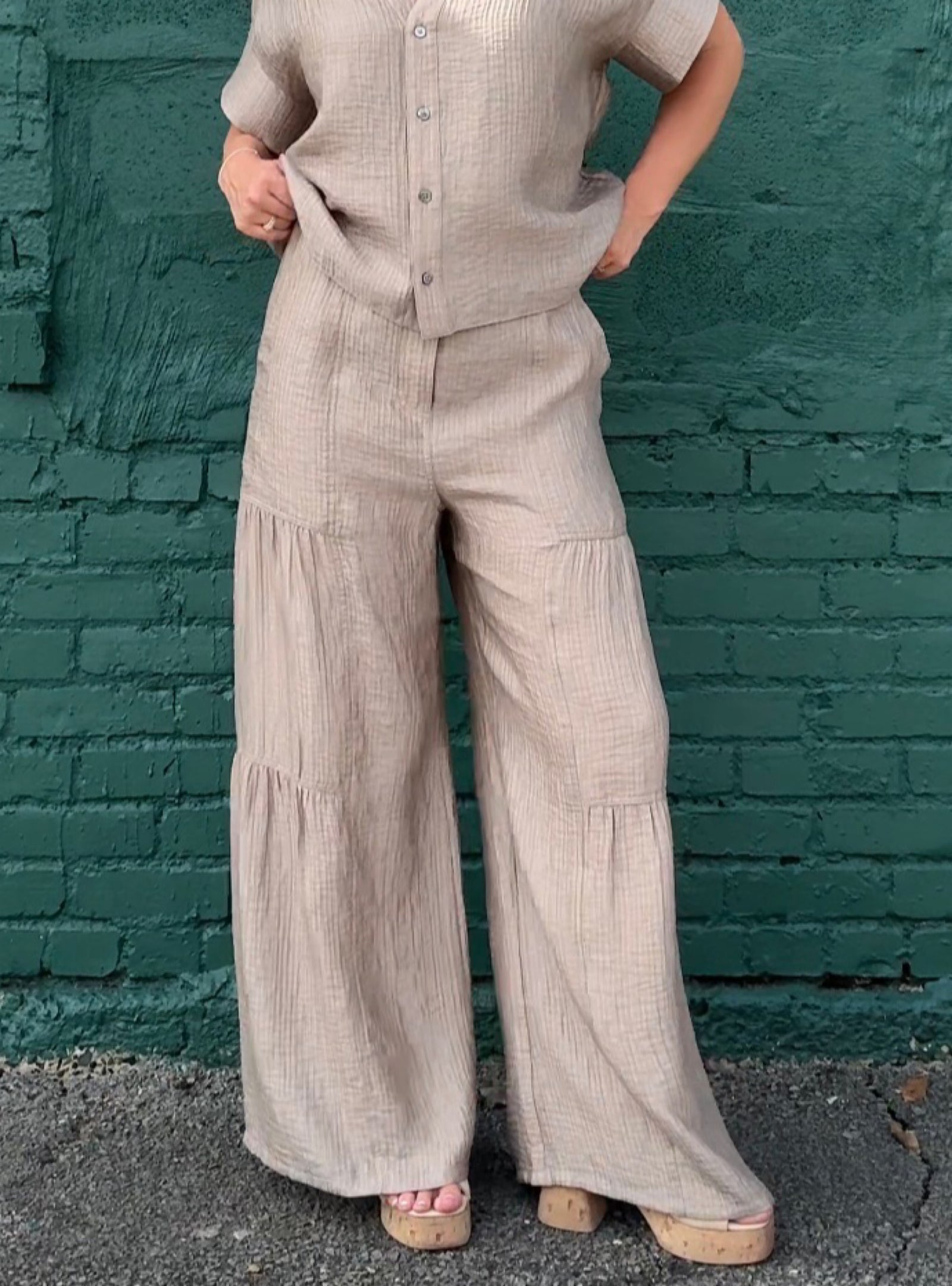 Golden Dune Wide Leg Pants