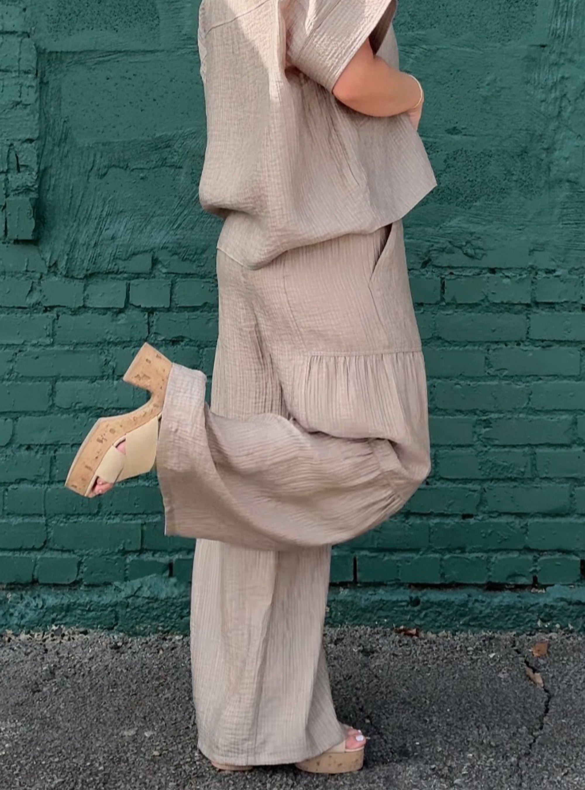 Golden Dune Wide Leg Pants