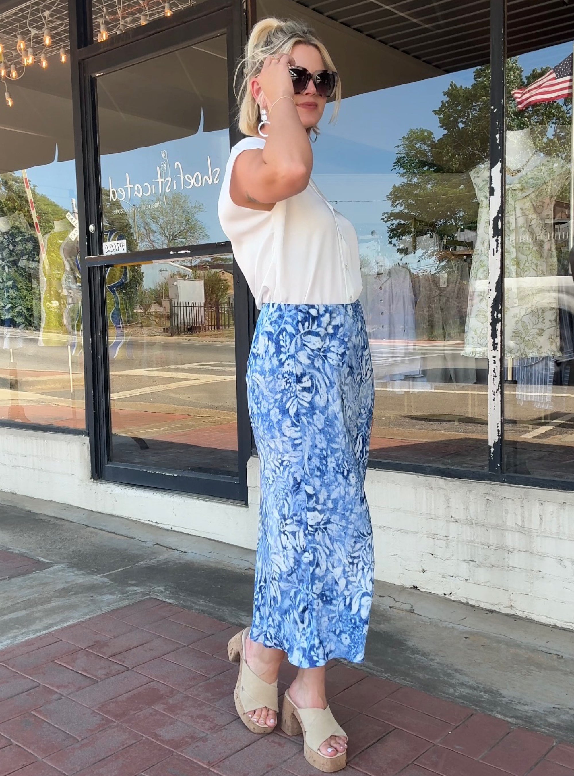 Renuar Coastal Chinoiserie Skirt