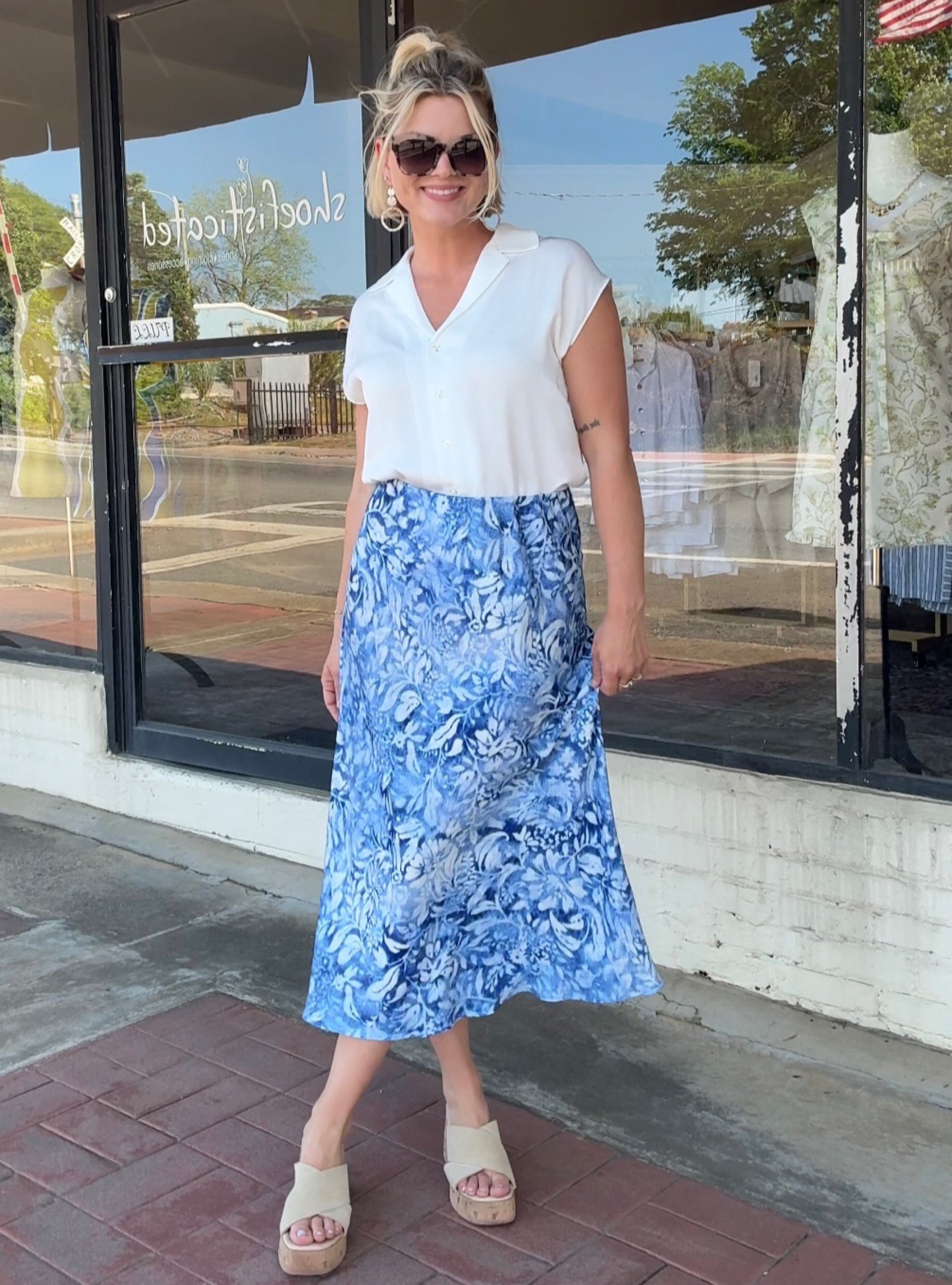 Renuar Coastal Chinoiserie Skirt