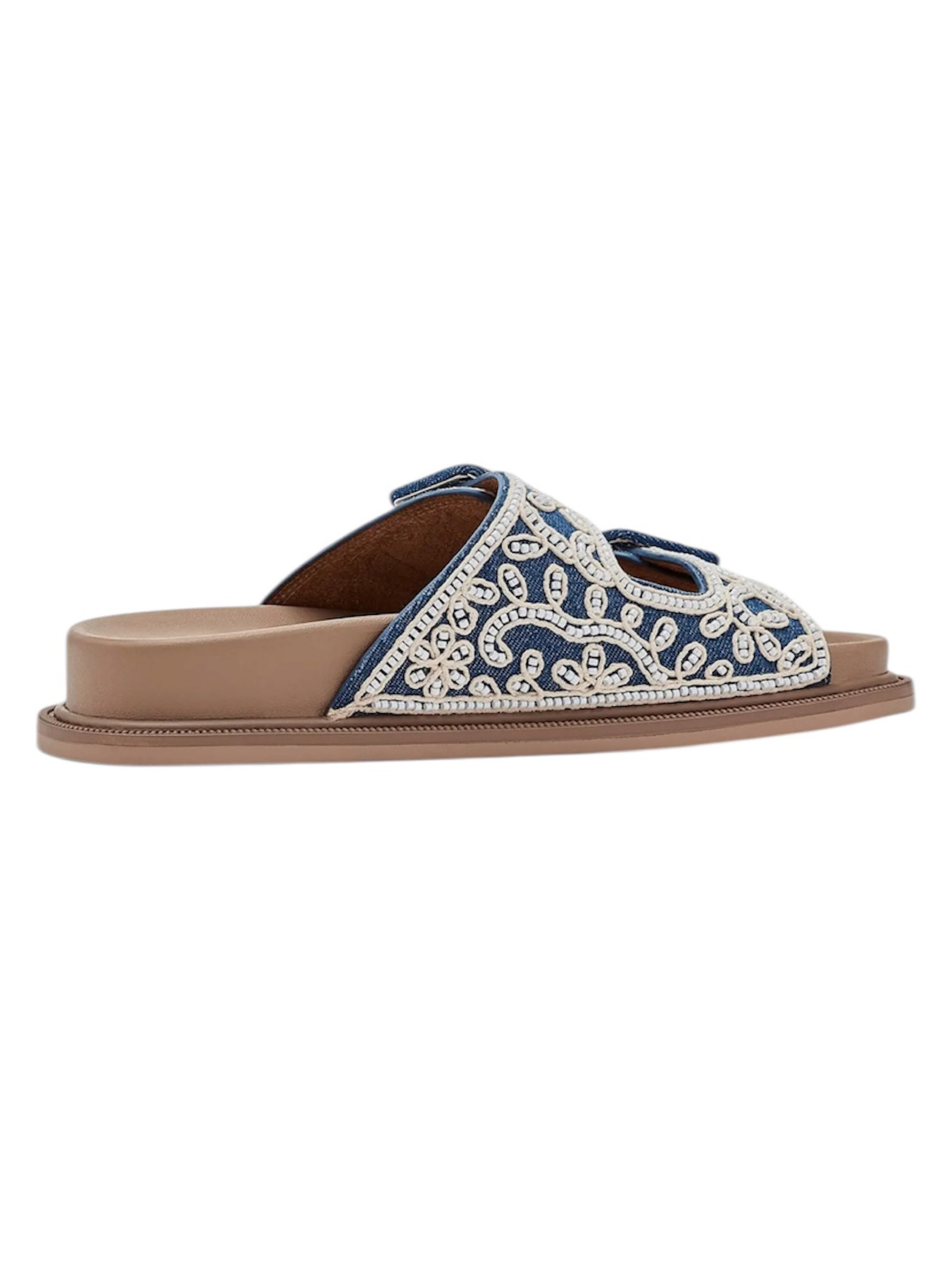 Vintage Havana Kayla Denim Blue Beaded Sandal