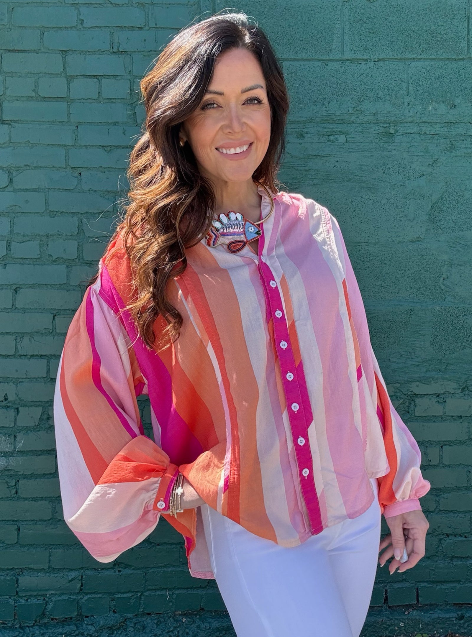Sunset Sorbet Stripe Top