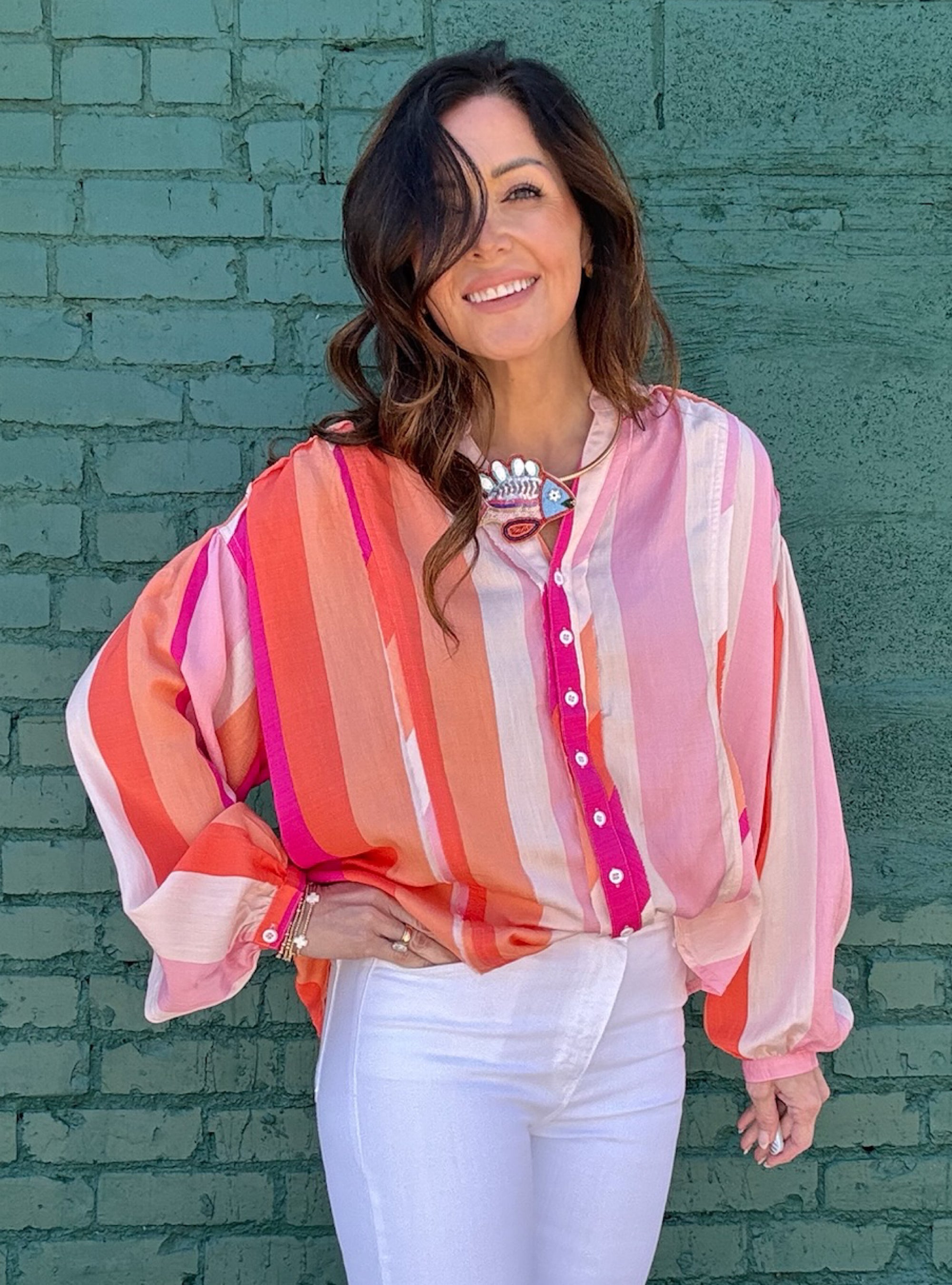 Sunset Sorbet Stripe Top